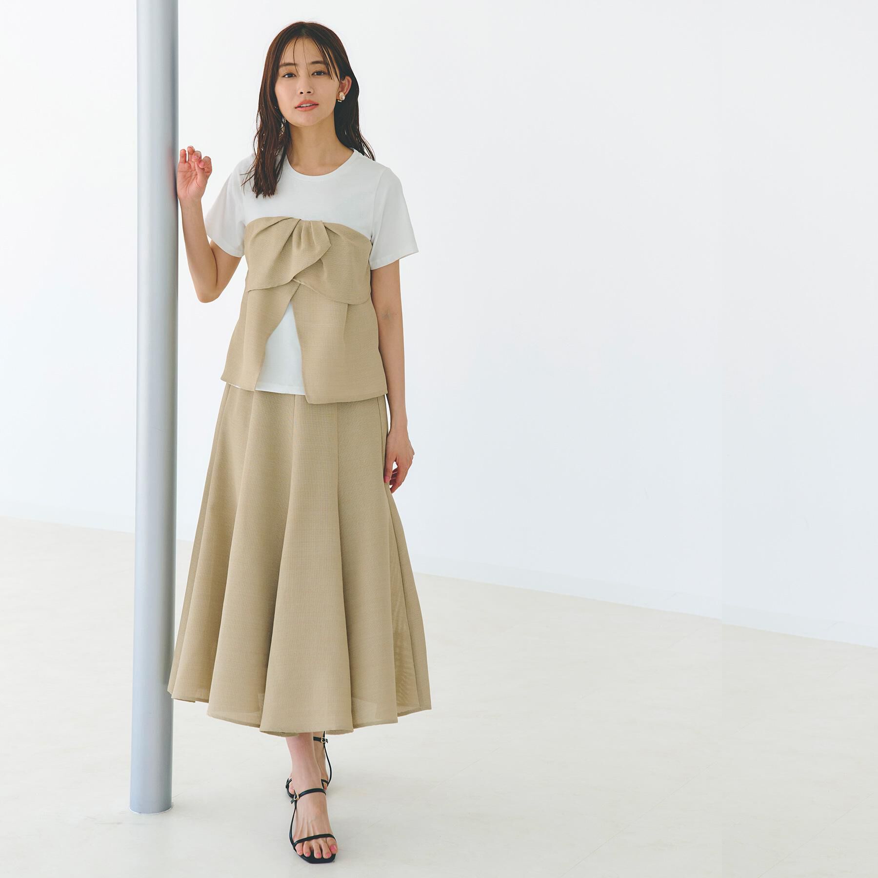 grove「【大人のリゾートスタイル/SETUP】麻調ビスチェドッキングT」|Tシャツ・カットソー|