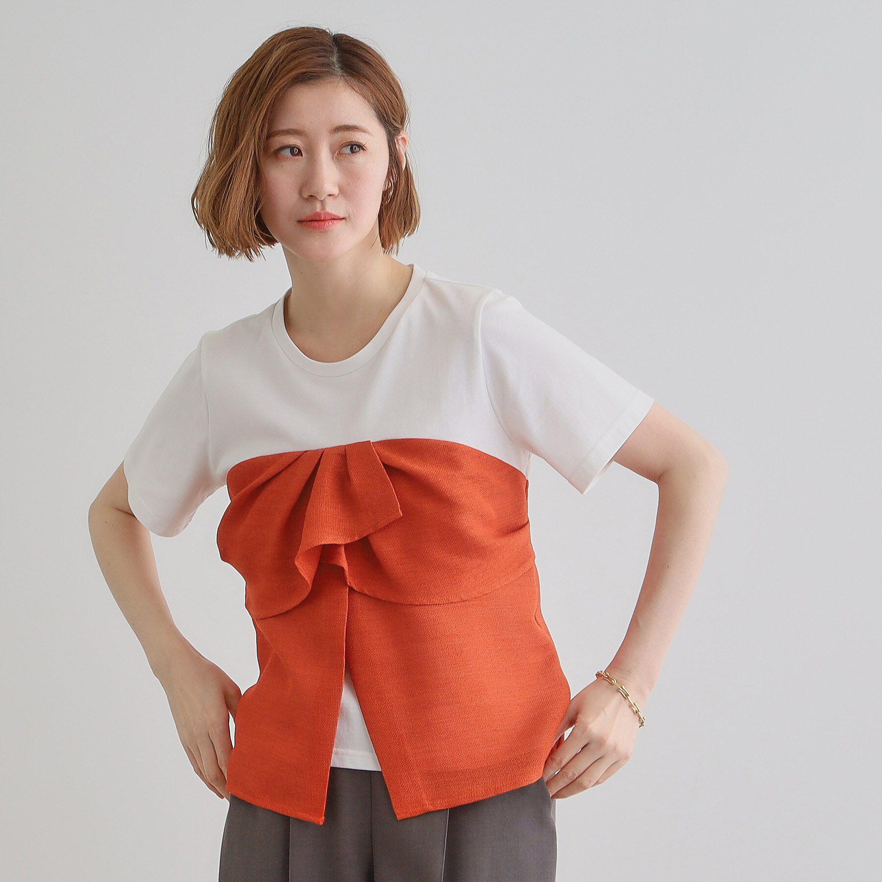 grove「【大人のリゾートスタイル/SETUP】麻調ビスチェドッキングT」|Tシャツ・カットソー|