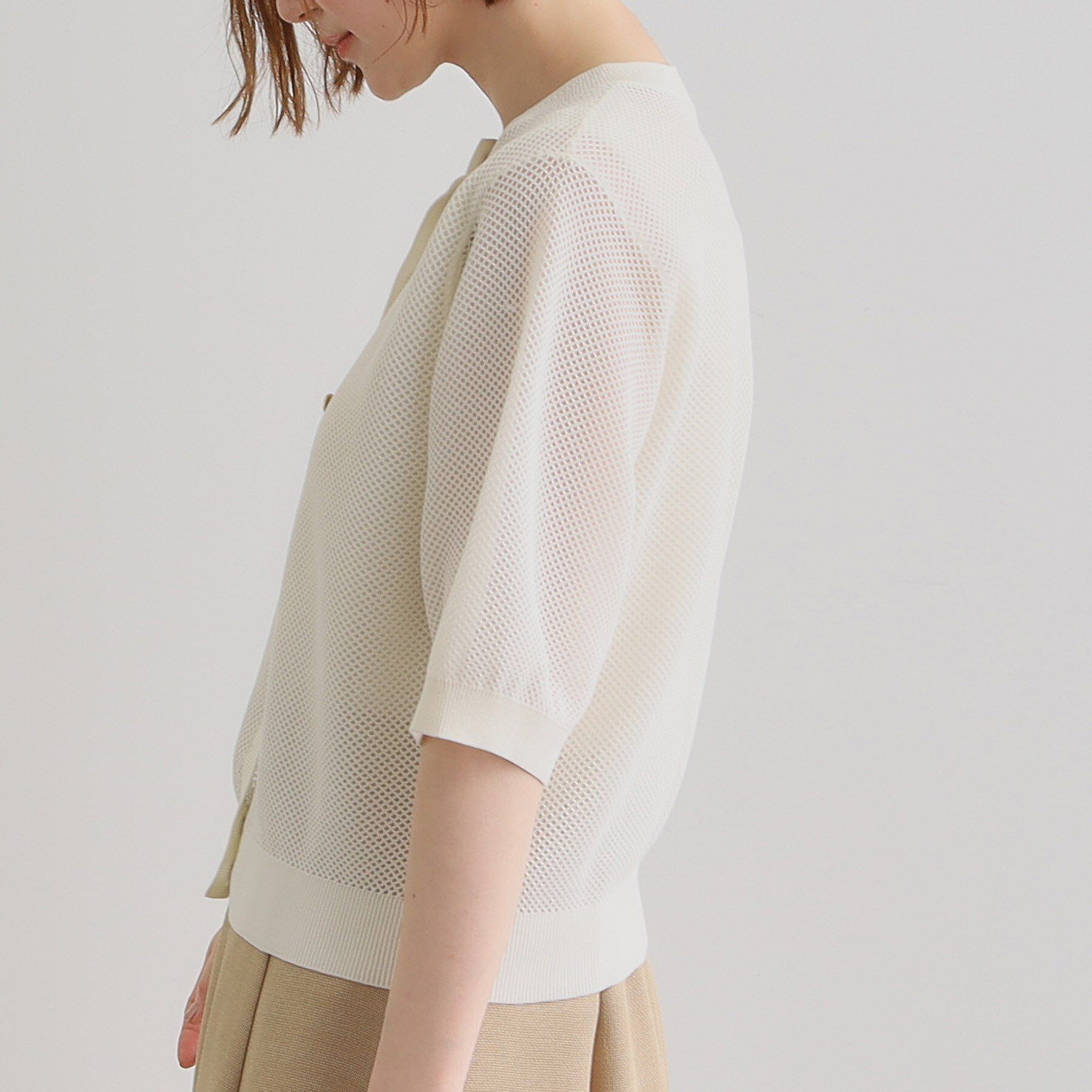 grove「1枚でも映える上品メッシュカーディガン」|カーディガン|