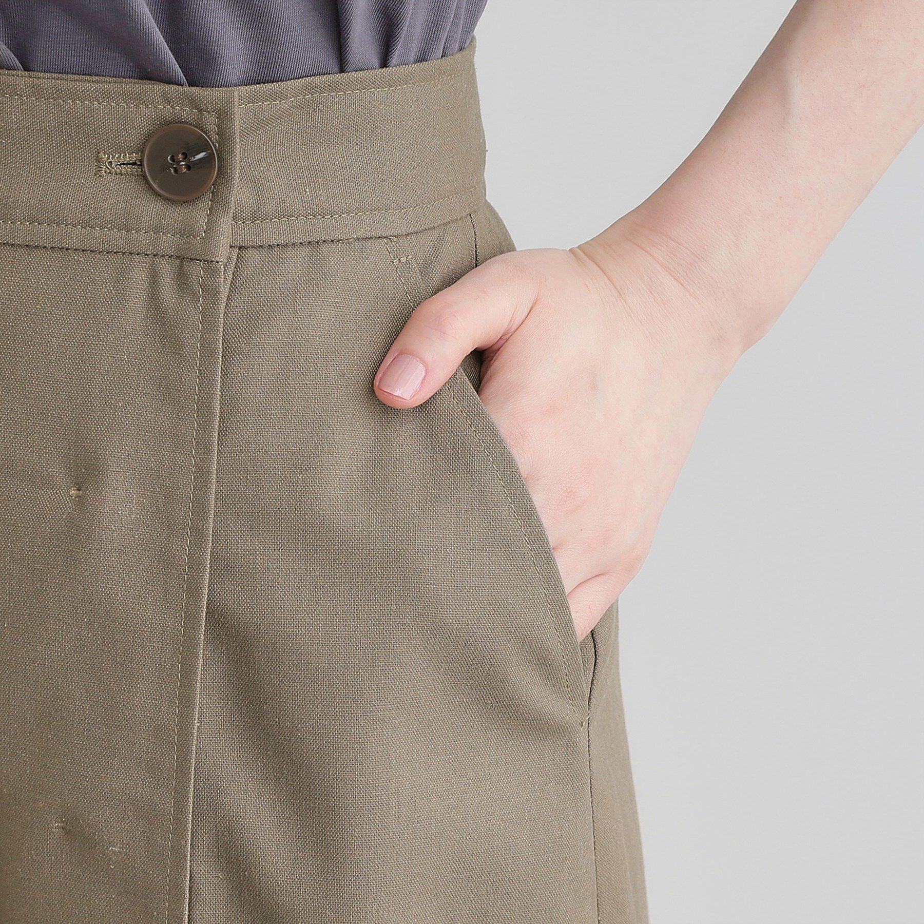 grove「【大人のニュアンス】リネン混サイドタックスカート」|スカート|