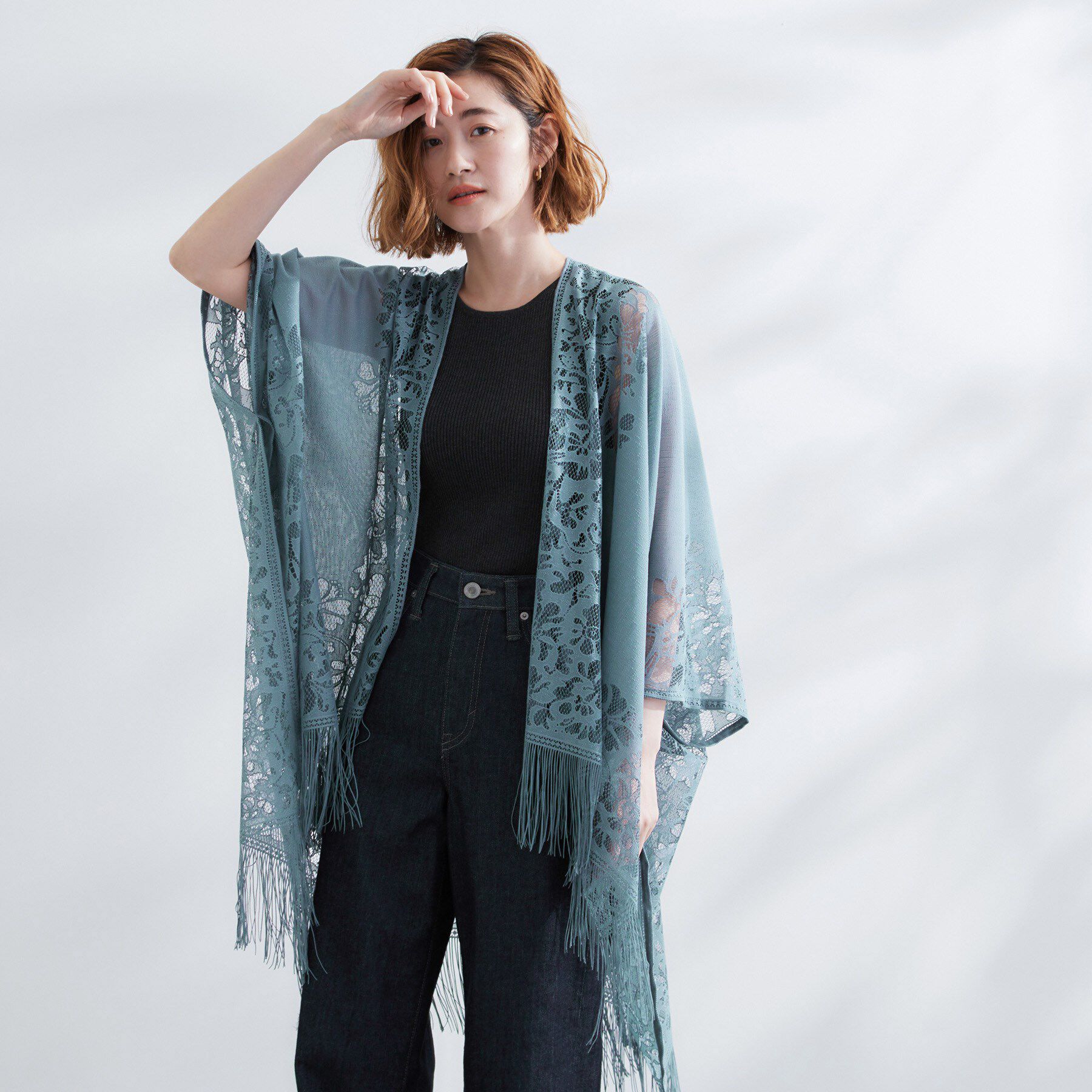 grove「レースタバードポンチョ」|ポンチョ・ケープ|