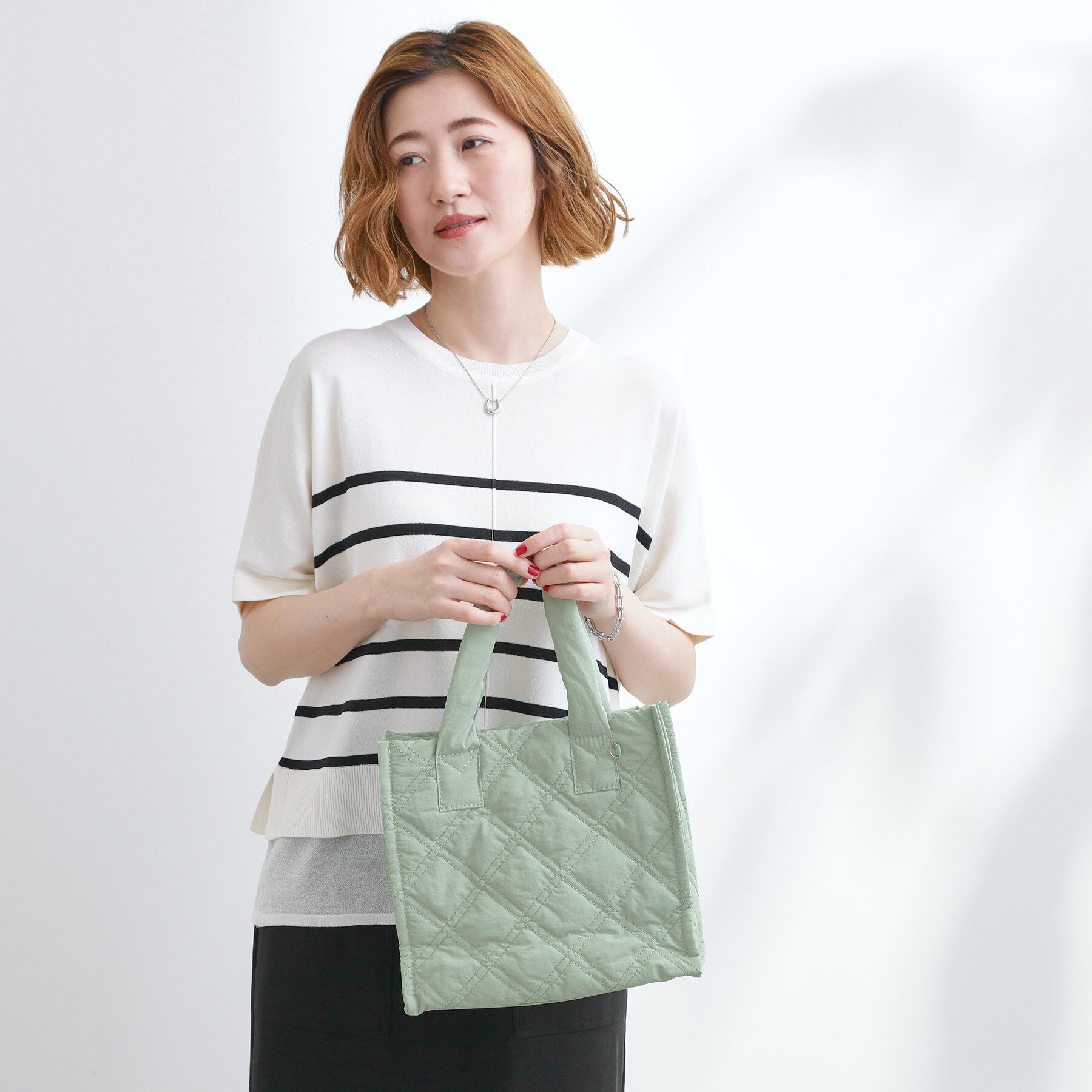 grove「【撥水】キルトスクエア2WAYトート」|トートバッグ|
