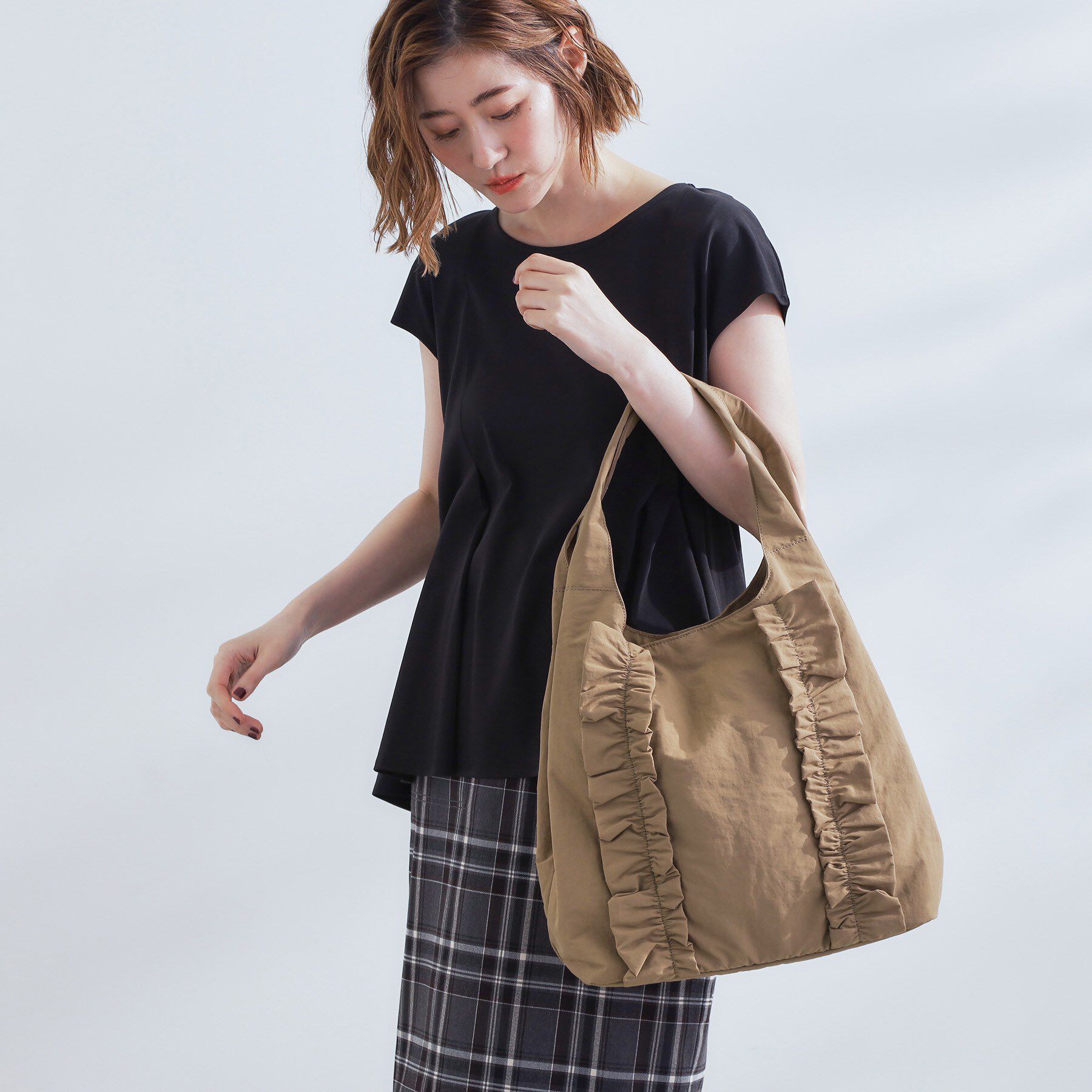 grove「【撥水】フリル変形トート」|トートバッグ|