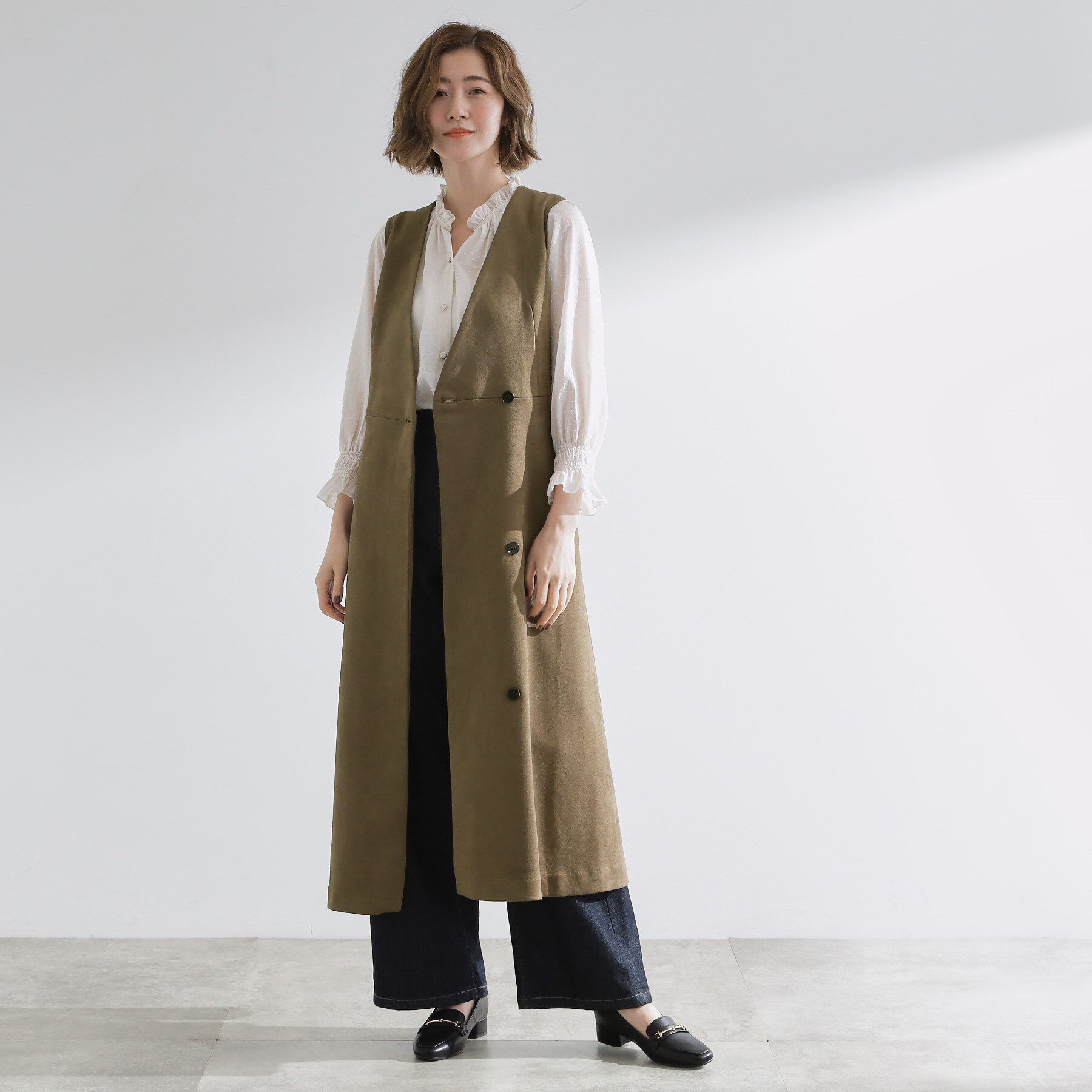 grove「【2WAY】スウェード調ジレワンピース」|ワンピース|