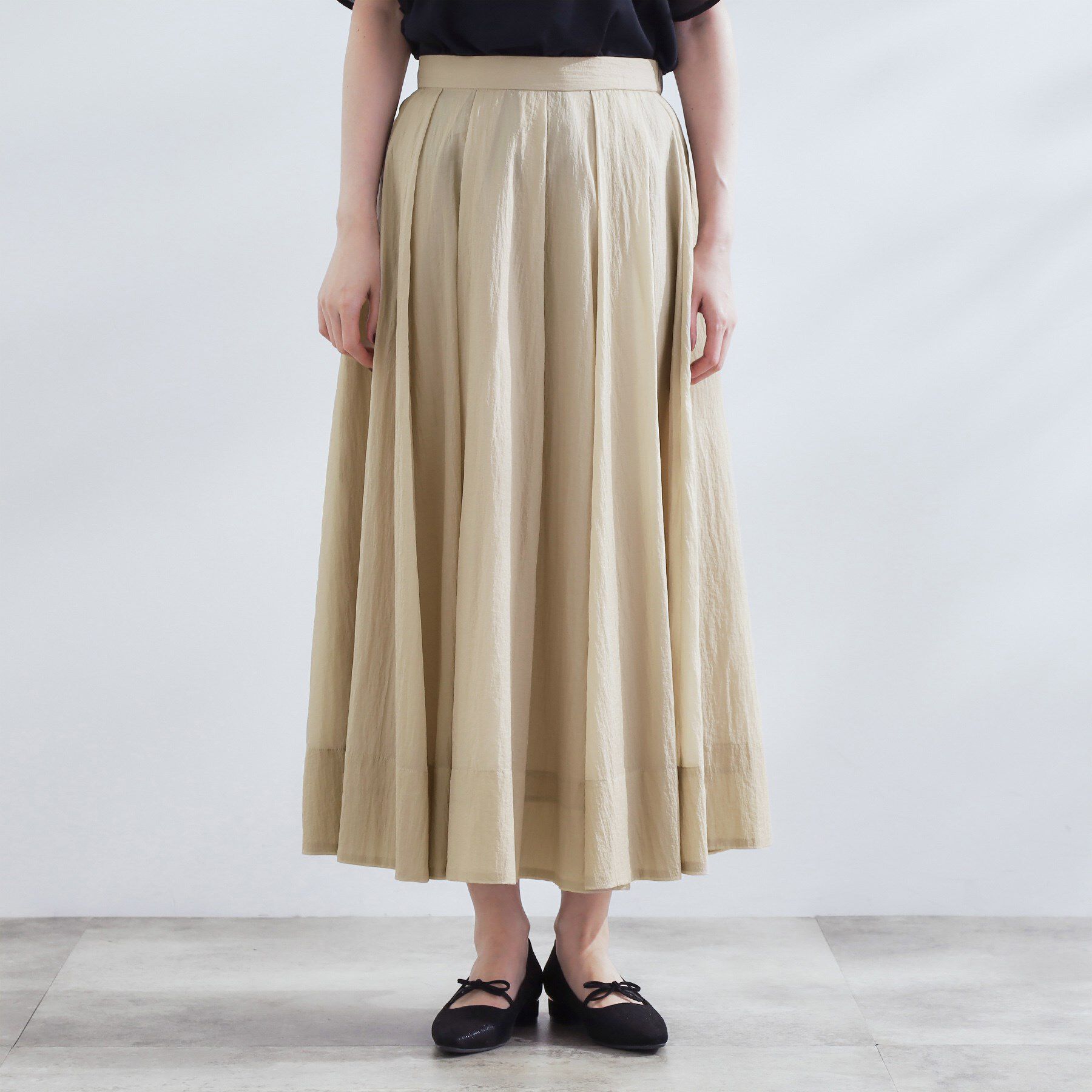 grove「透け感がムードある 大人のタックギャザースカート」|スカート|
