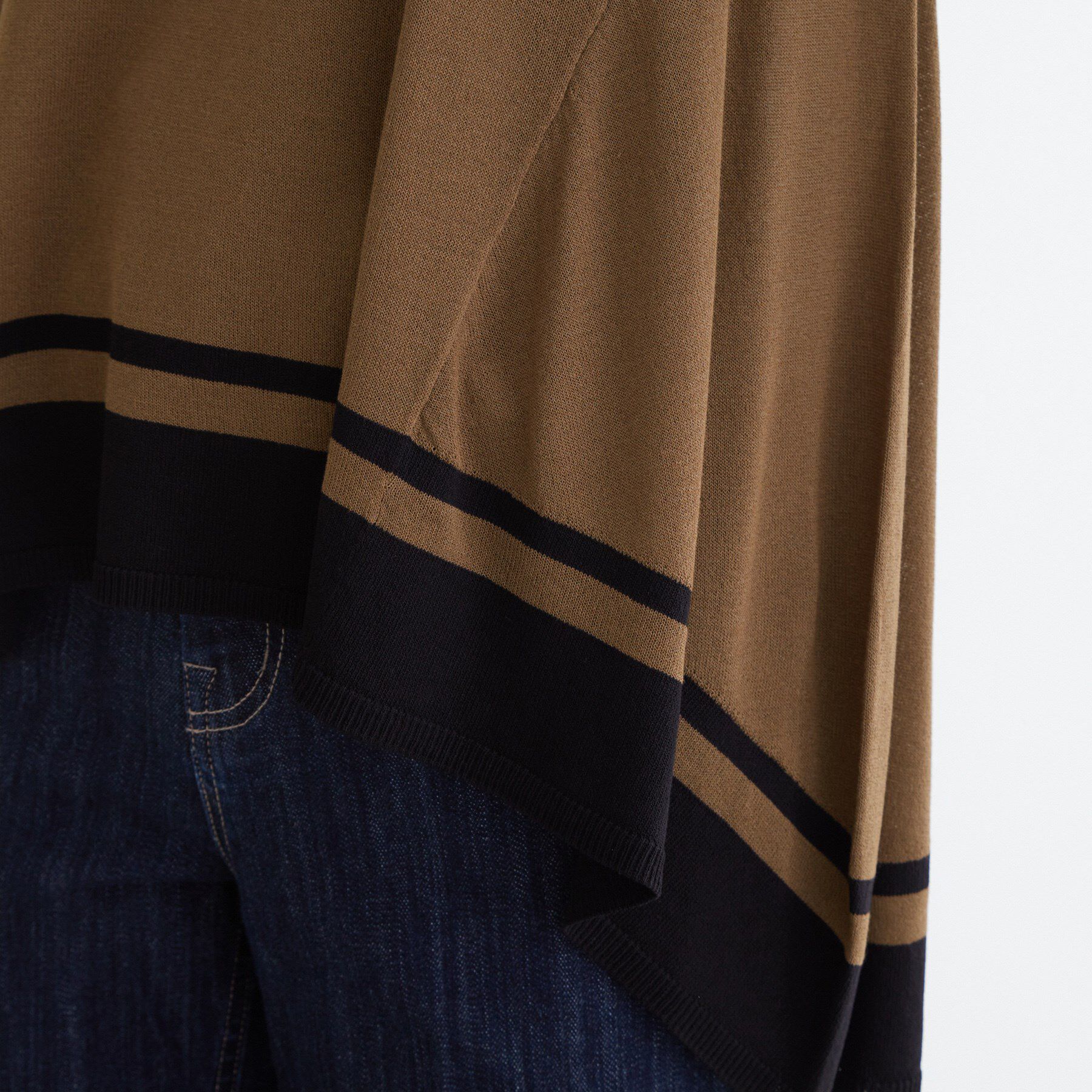 grove「涼やか体型カバー　配色シアーニットプルオーバー」|ニット・セーター|