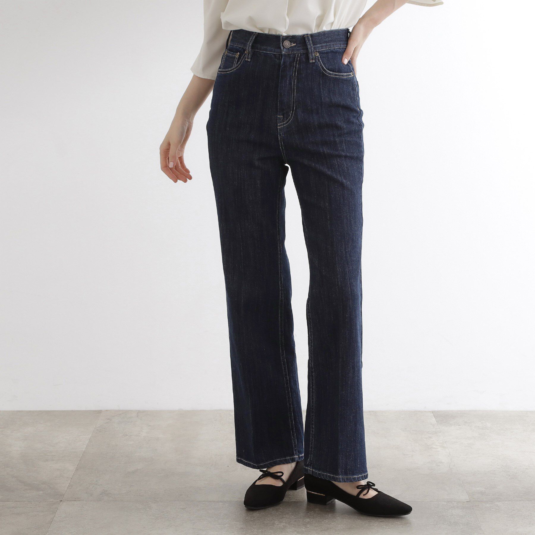 grove「【美シルエット/選べる着丈】大人のためのソフトフレアーデニム」|デニム|ワンウォッシュ(09