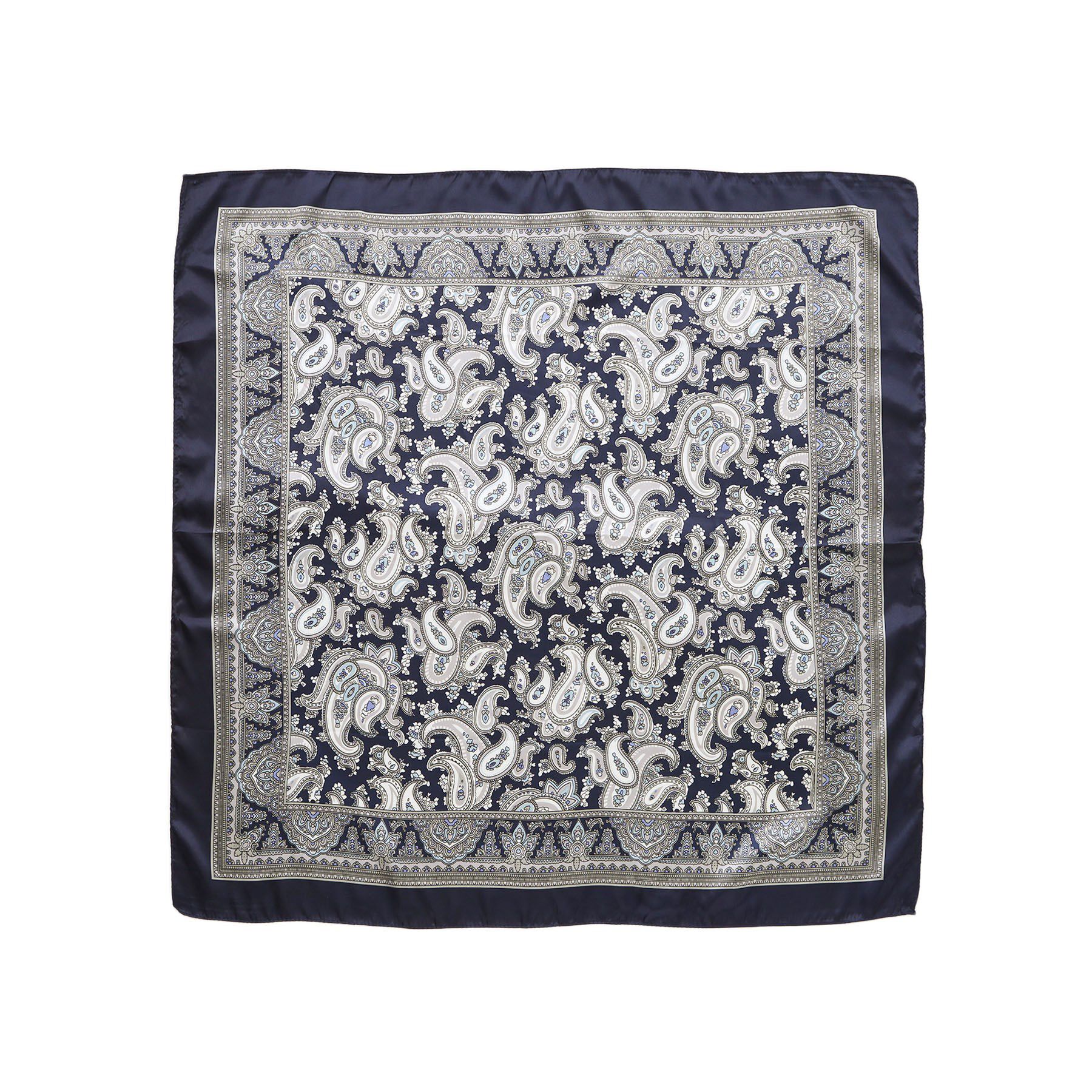 grove「大判プリントスカーフ」|バンダナ・スカーフ|ネイビー(094)