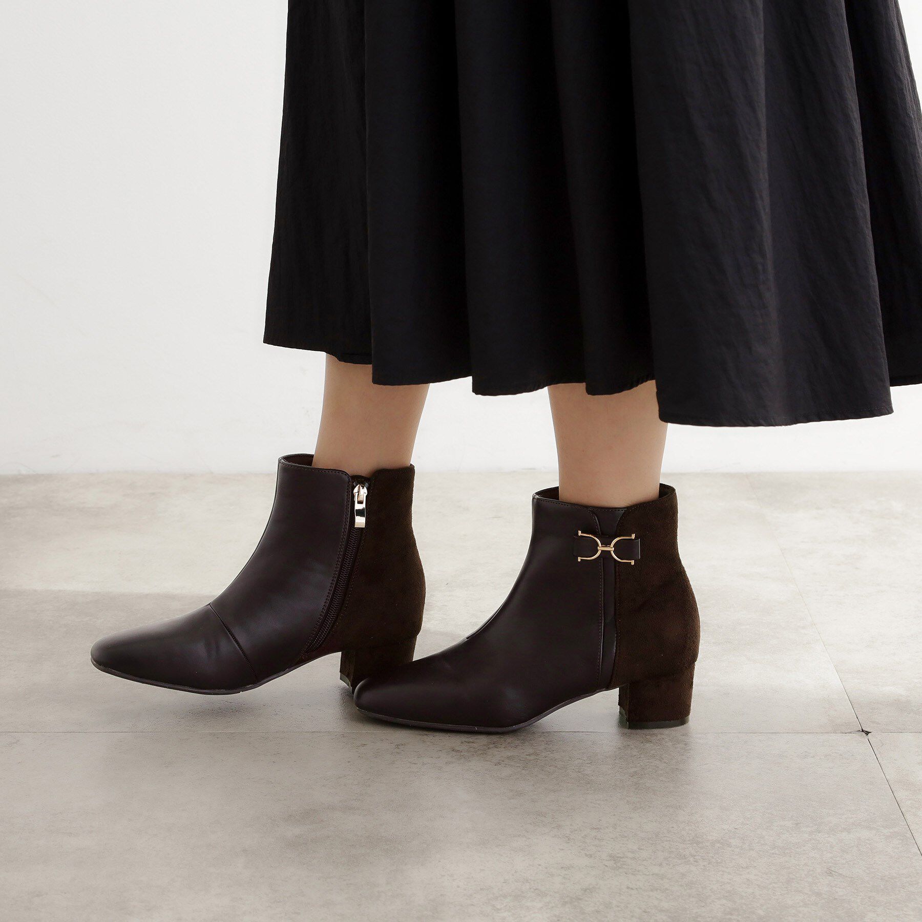 grove「【人間工学/優しい履き心地】メタルビットショートブーツ」|ショートブーツ|