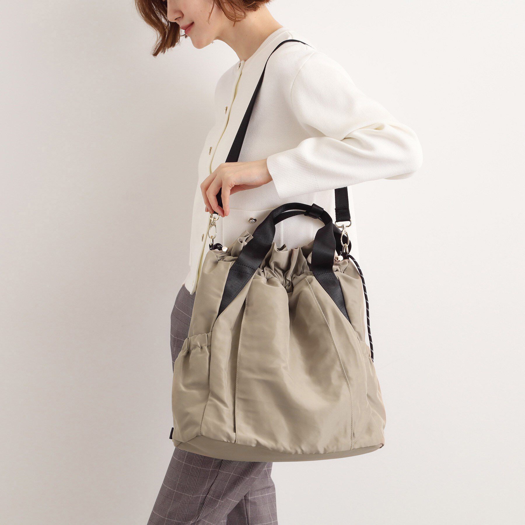 grove「3WAY多機能トート」|トートバッグ|ライトベージュ(05