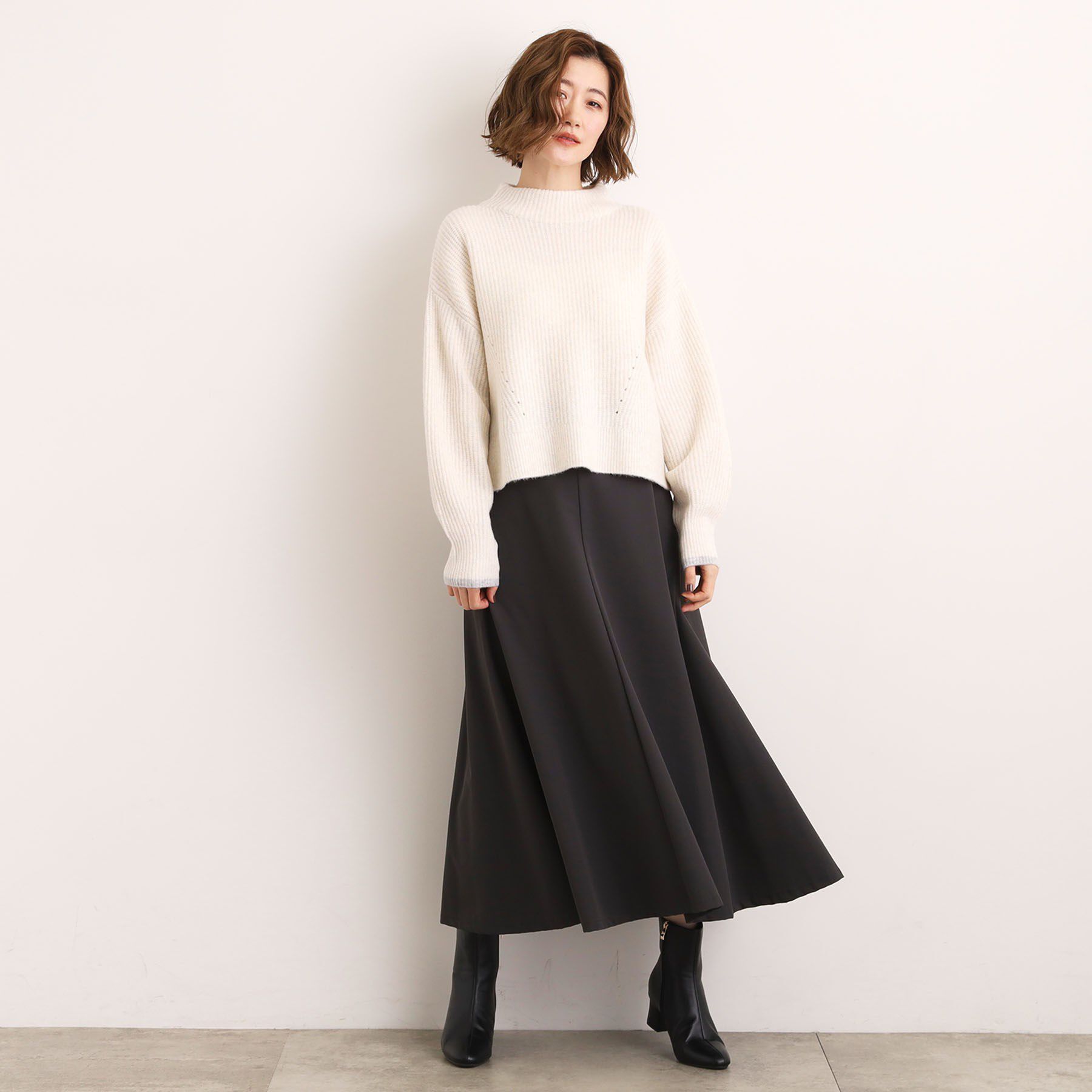 grove「【洗える】ふんわりウール混ボトルネックニット」|ニット・セーター|