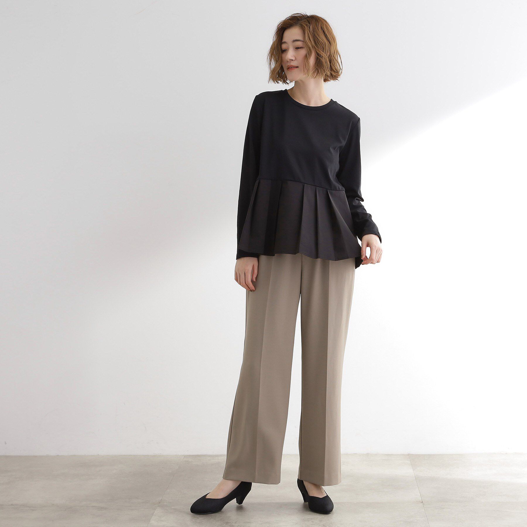 grove「裾切替タックペプラムTシャツ」|Tシャツ・カットソー|
