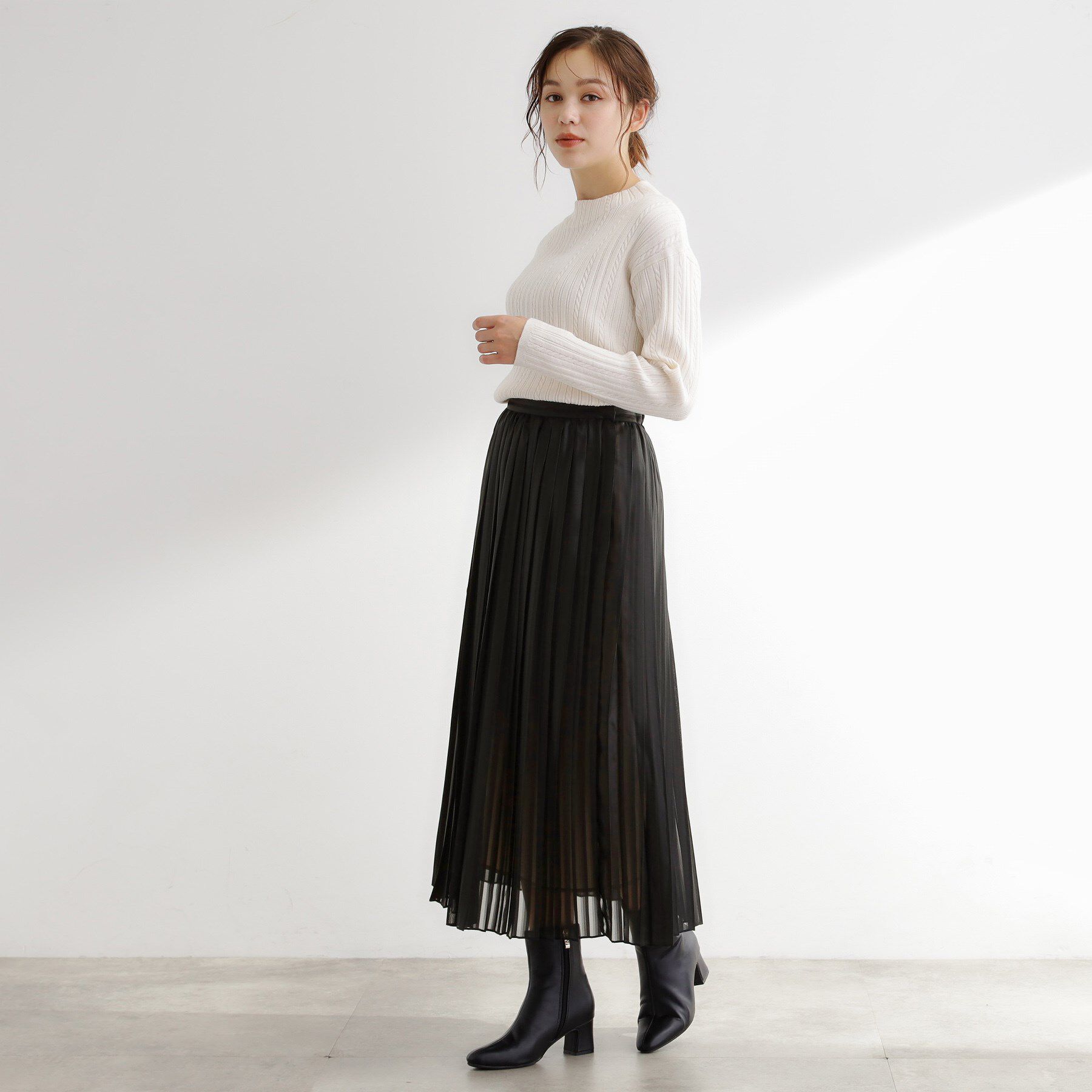 grove「【洗える】ひらりとゆれる　上品プリーツスカート」|スカート|