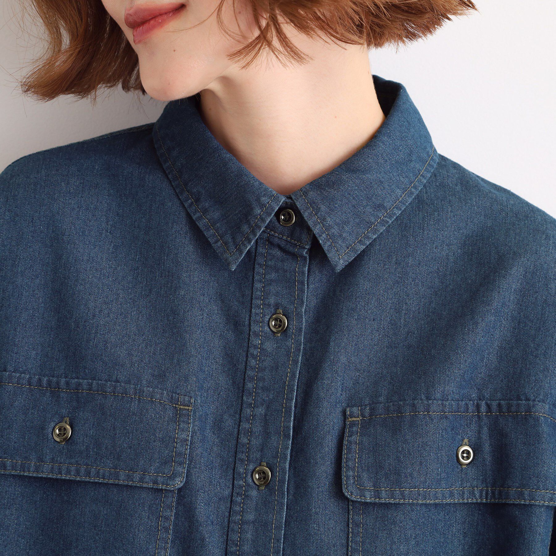 grove「【選べる着丈】オーバーサイズデニムシャツ」|シャツ・ブラウス|