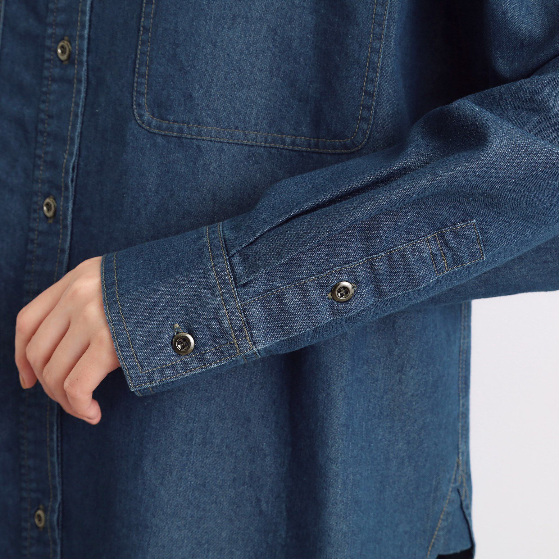 grove「【選べる着丈】オーバーサイズデニムシャツ」|シャツ・ブラウス|