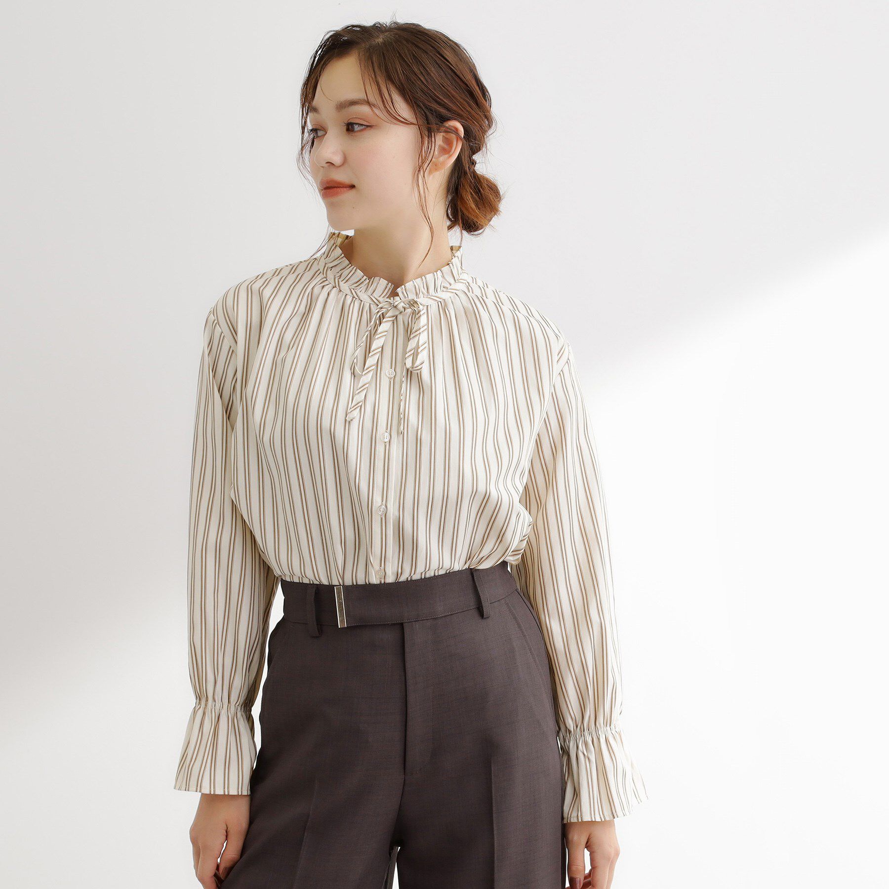grove「フリルカラーリボンブラウス」|シャツ・ブラウス|