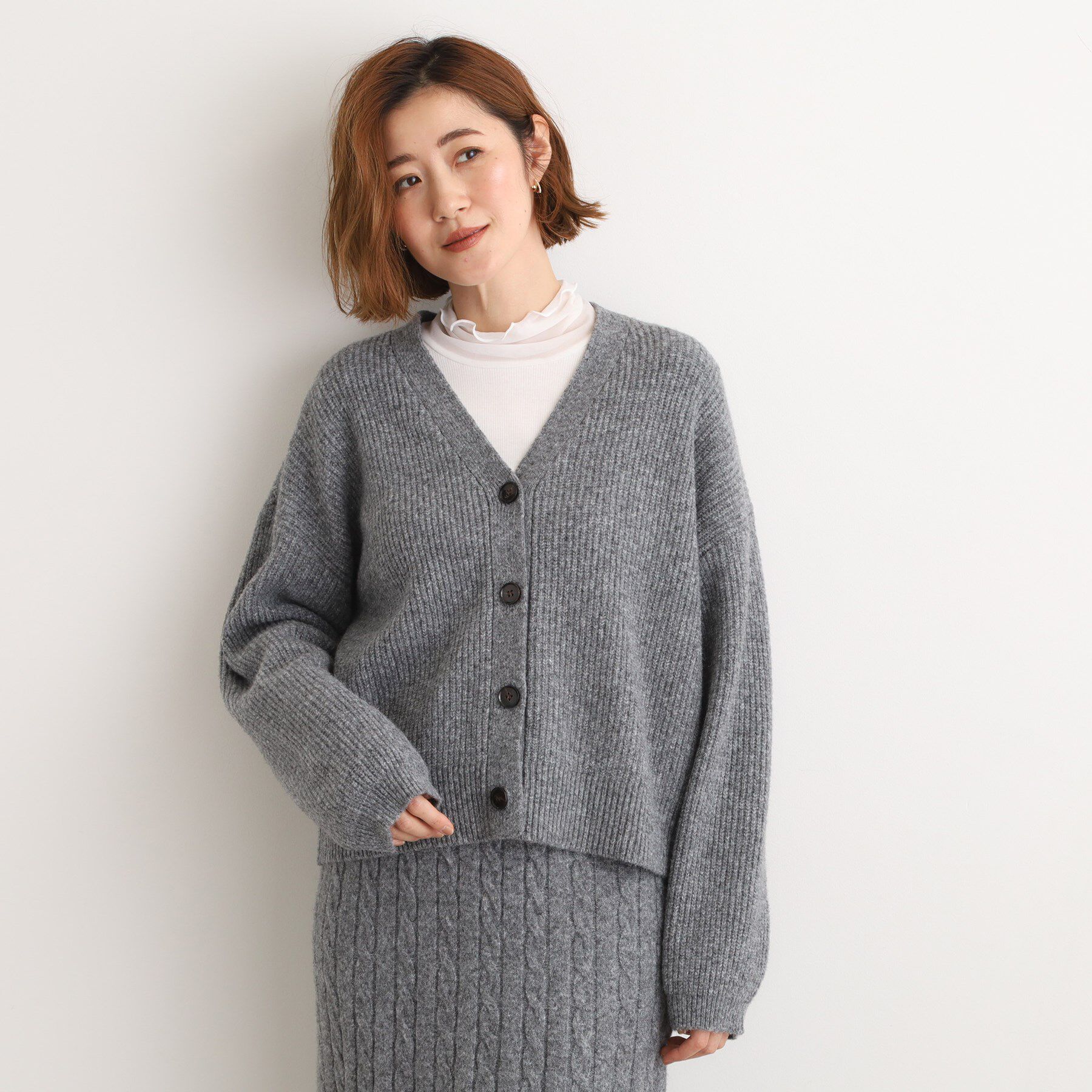 grove「【SETITEM】オーバーサイズ畔カーディガン」|カーディガン|