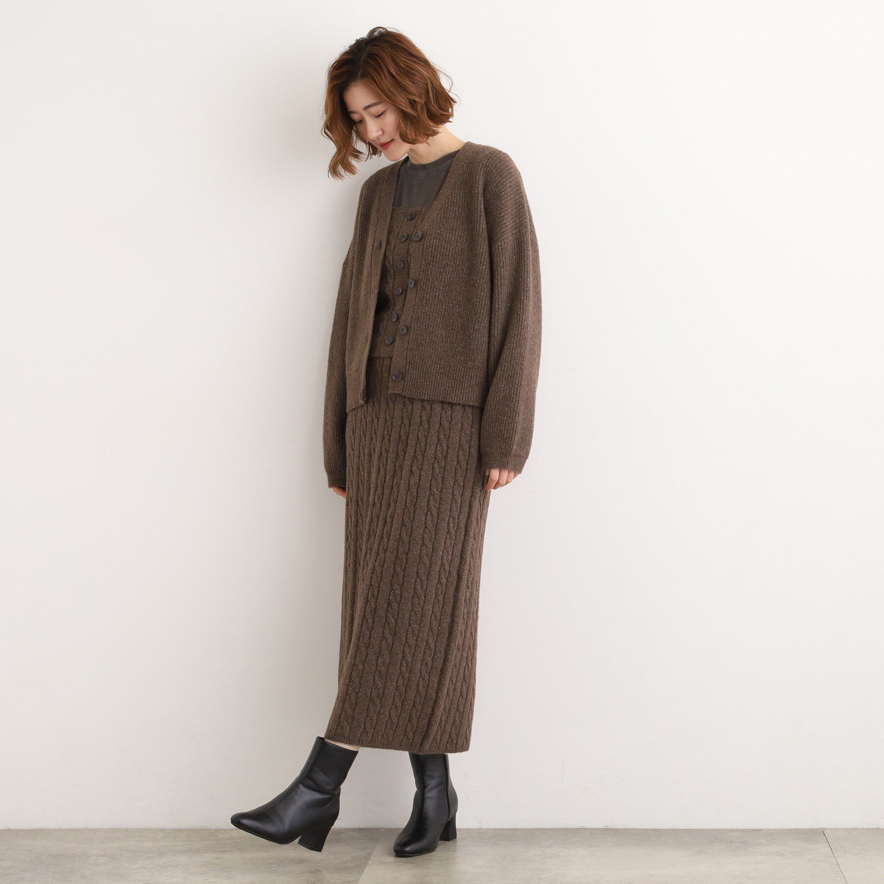 grove「【SETITEM】オーバーサイズ畔カーディガン」|カーディガン|