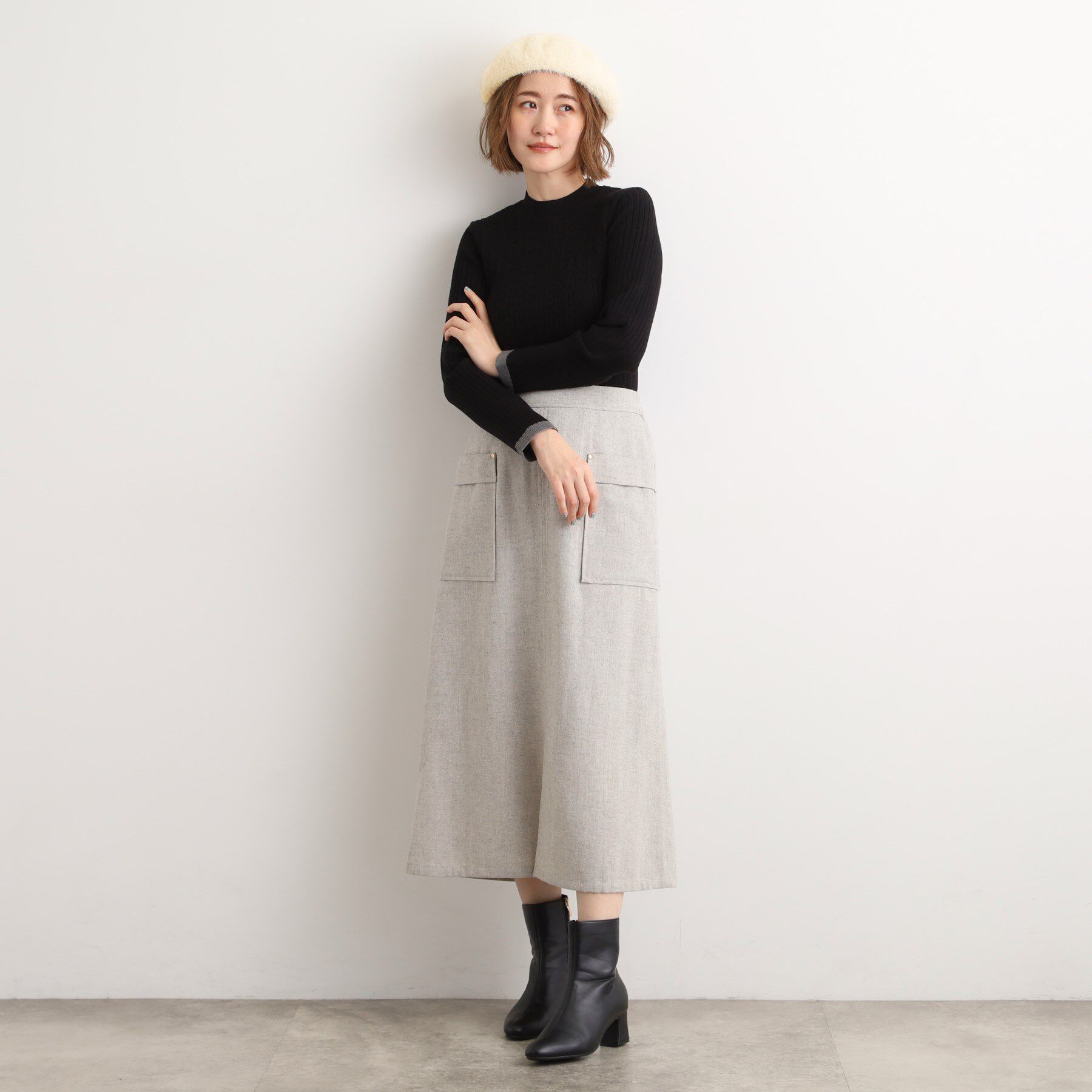 grove「スパンコールシャギーベレー」|ハンチング・ベレー帽|