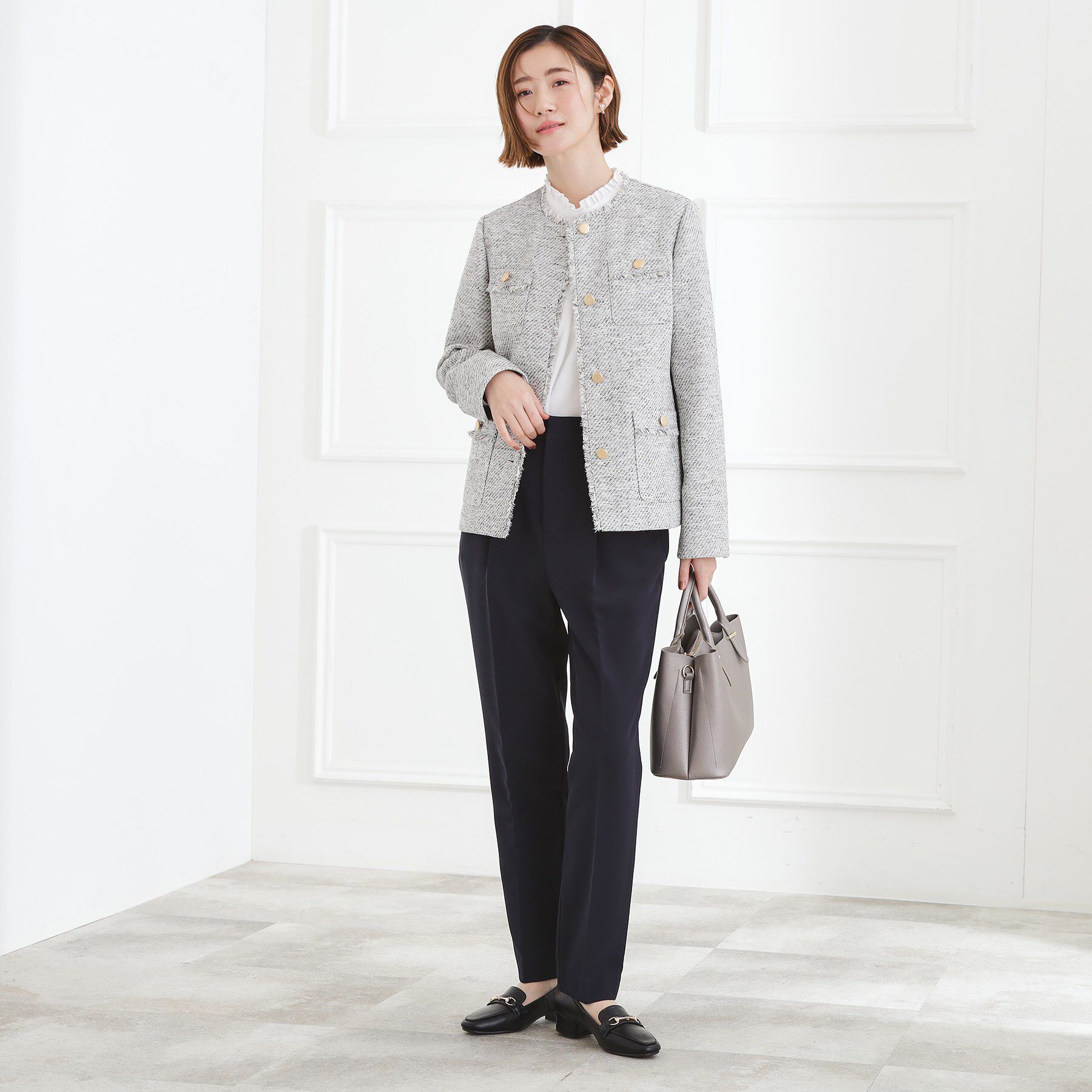 grove「【マシンウォッシュ／防シワ/SS-3L】ストレッチテーパードパンツ」|その他|