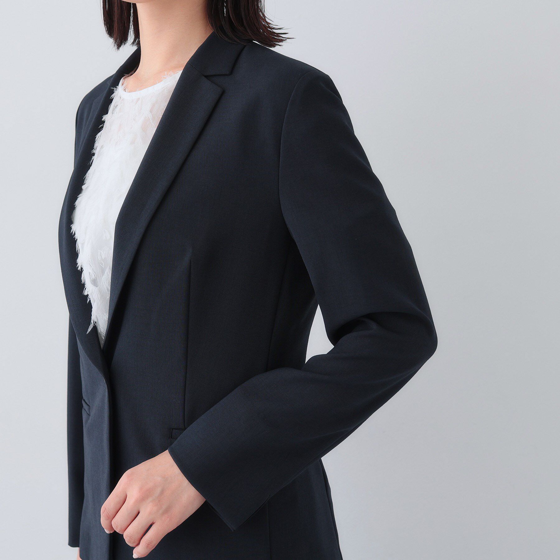 INDIVI「【定番スーツ／UVケア／洗える】ウール調テーラードジャケット」|スーツ|