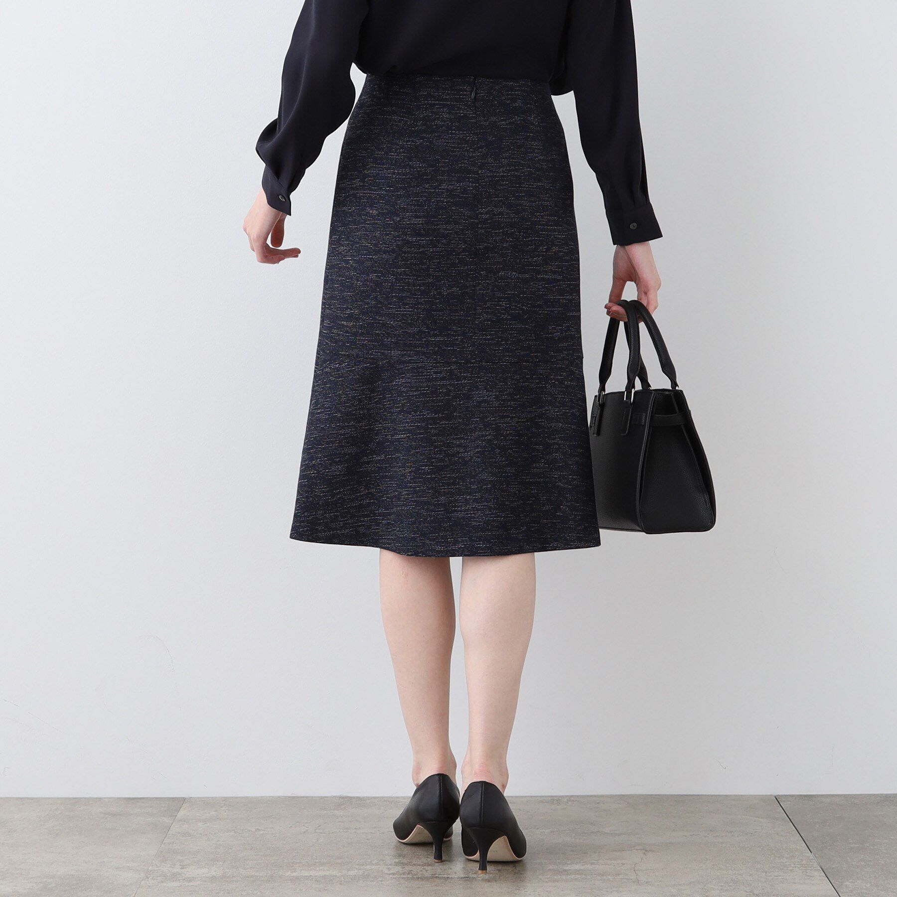 INDIVI「【洗える】ストレッチツィ―ドセミフレアスカート」|スカート|