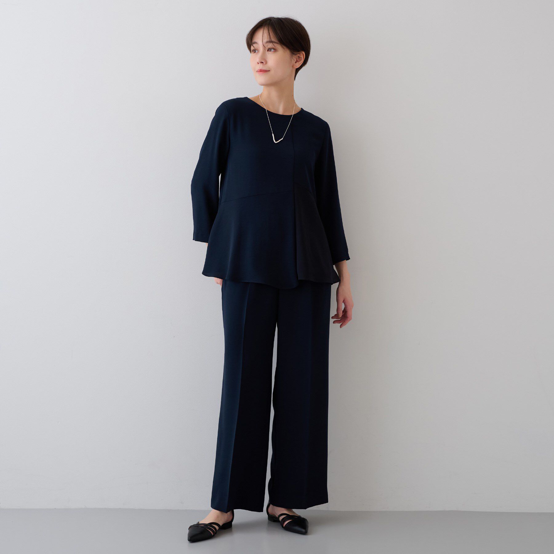 INDIVI「【着る日傘/遮熱/UVケア】ペプラムデザインブラウス」|シャツ・ブラウス|