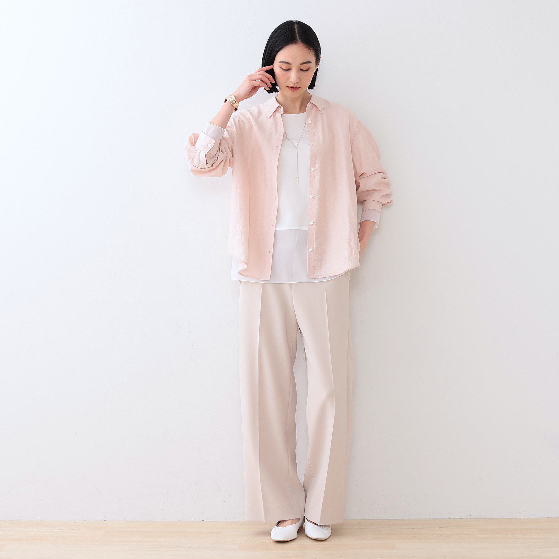 INDIVI「【洗える／シアー】ドビーストライプシャツ」|シャツ・ブラウス|