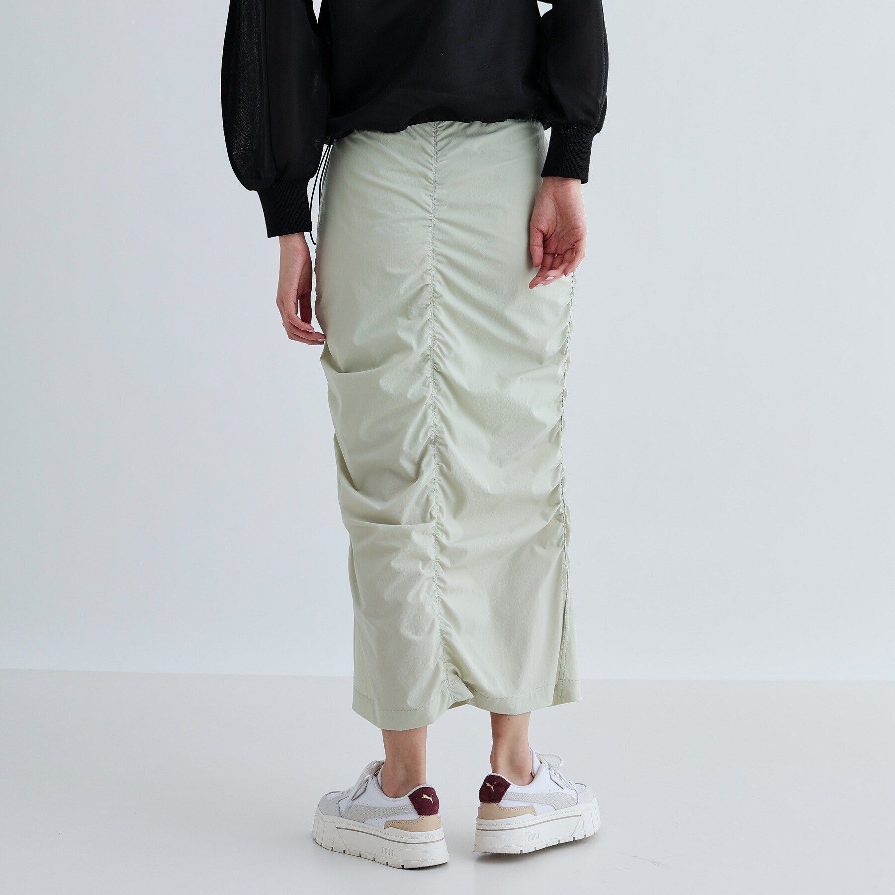 GALLEST「【セットアップ可能】シャーリングナイロンスカート」|スカート|