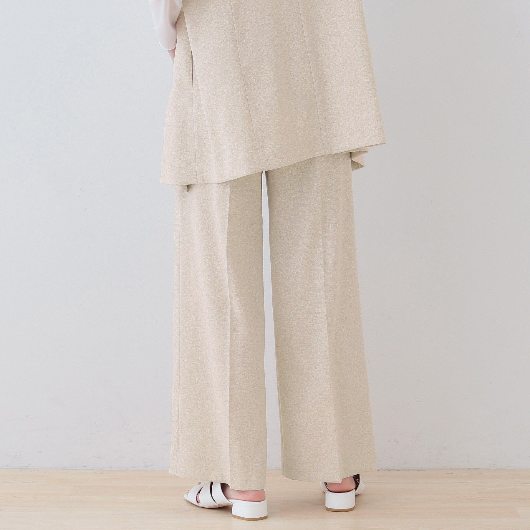 INDIVI「【こなれSETUP】リネンライクワイドパンツ」|その他|