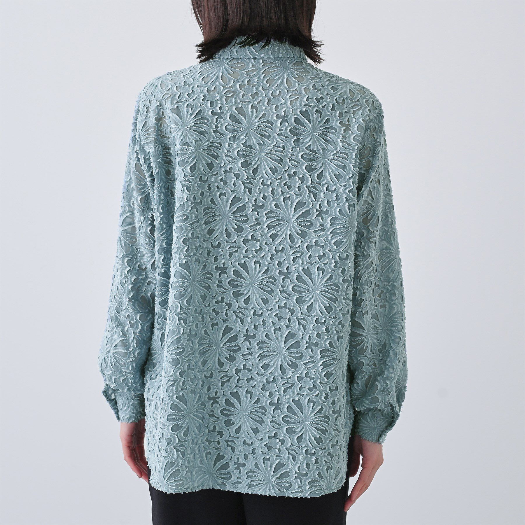 INDIVI「【日本製／SETUP可能】ジャカードレースブラウス」|シャツ・ブラウス|