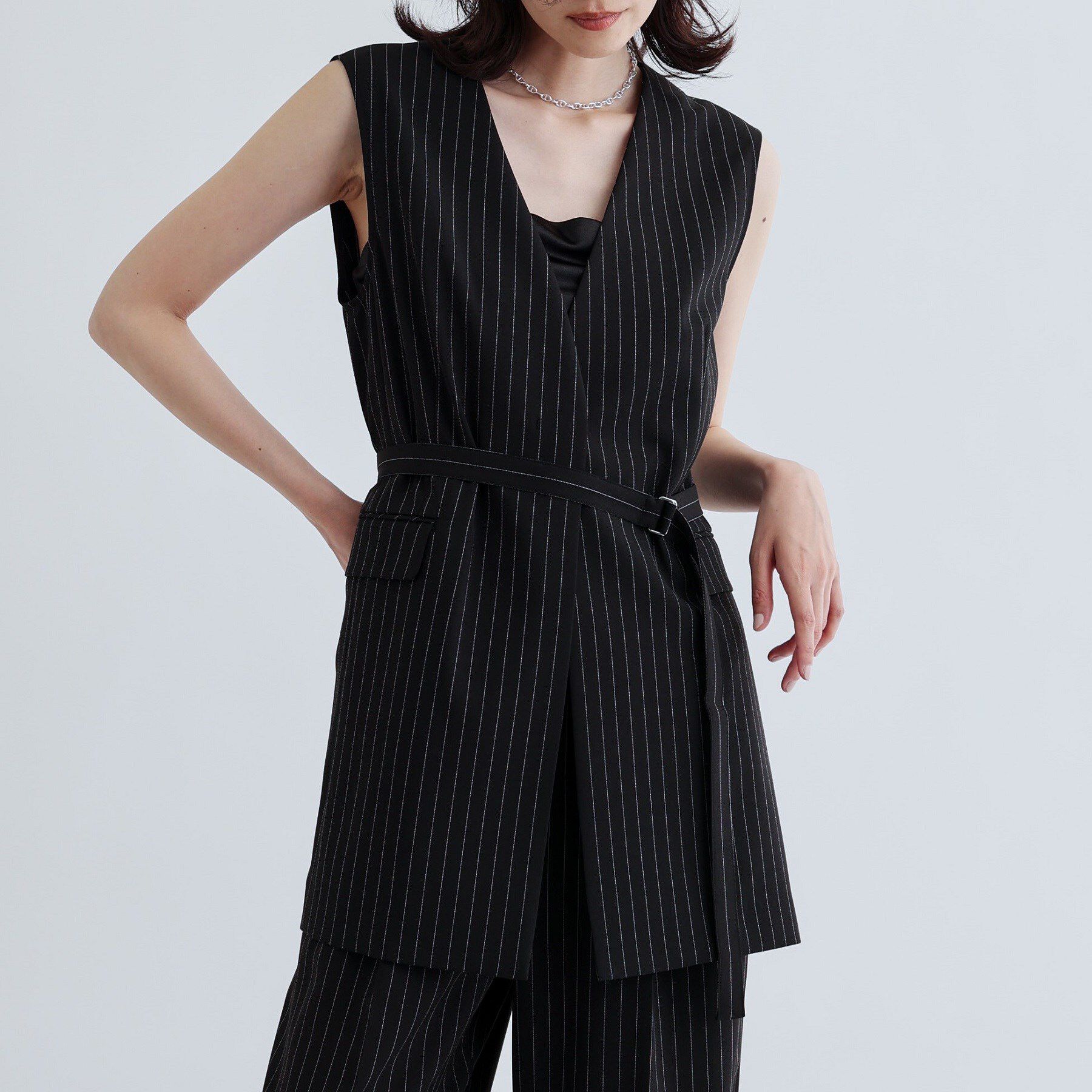 GALLEST「【セットアップ可】ナローベルテッドジレ【カセット服/オケージョン/通勤】」|ベスト・ジレ|