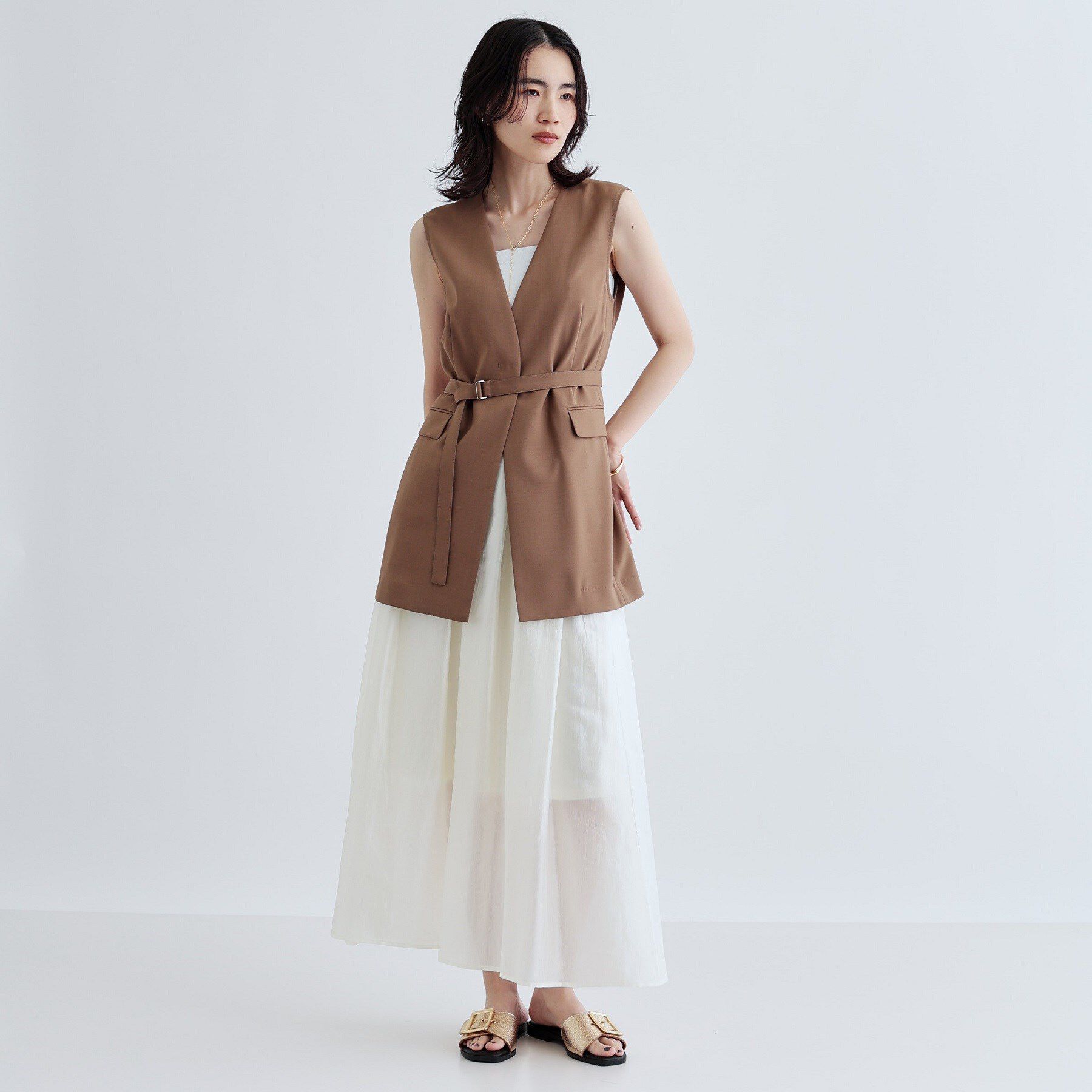 GALLEST「【セットアップ可】ナローベルテッドジレ【カセット服/オケージョン/通勤】」|ベスト・ジレ|