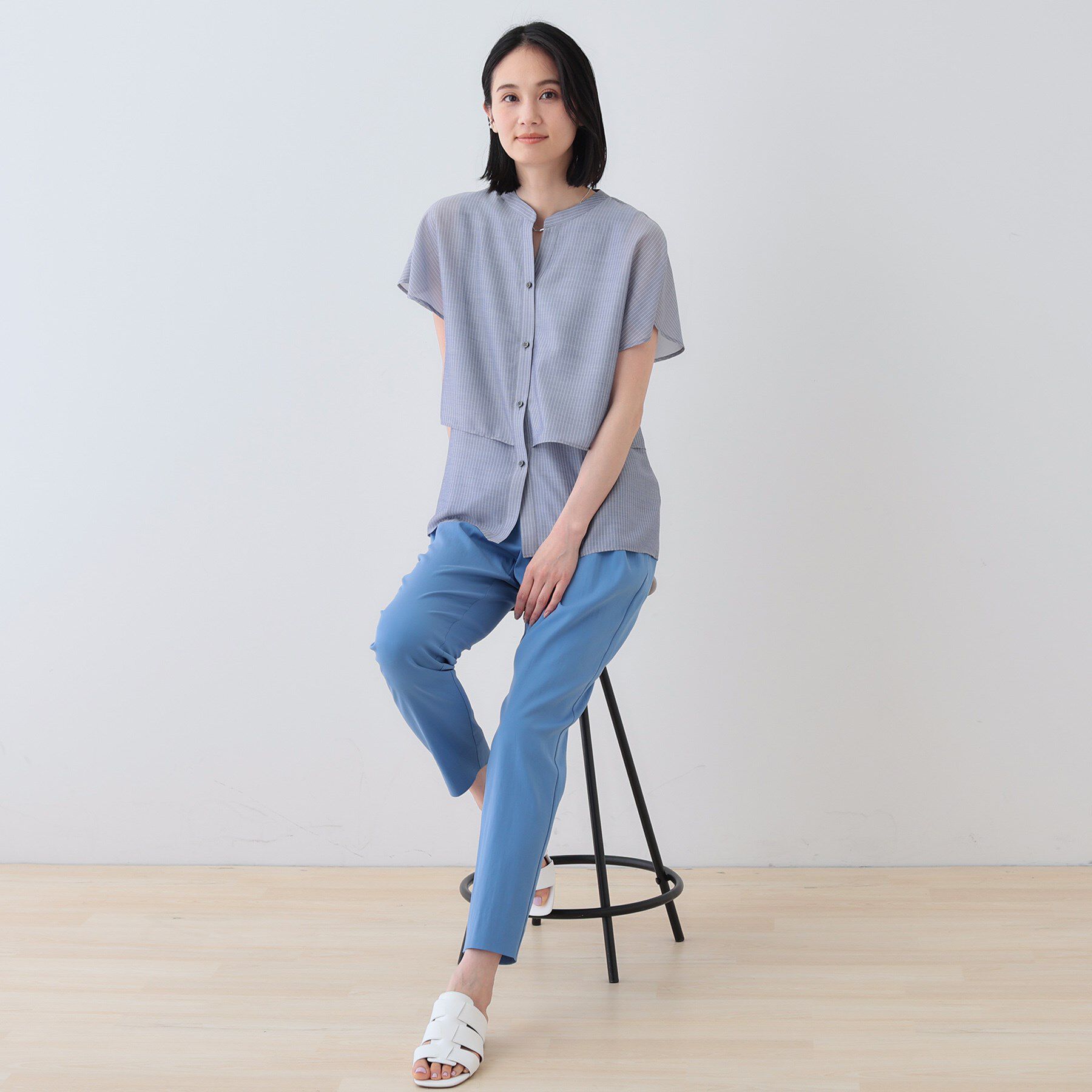 INDIVI「新色登場！【洗える／エアリー】ティアードブラウス」|シャツ・ブラウス|