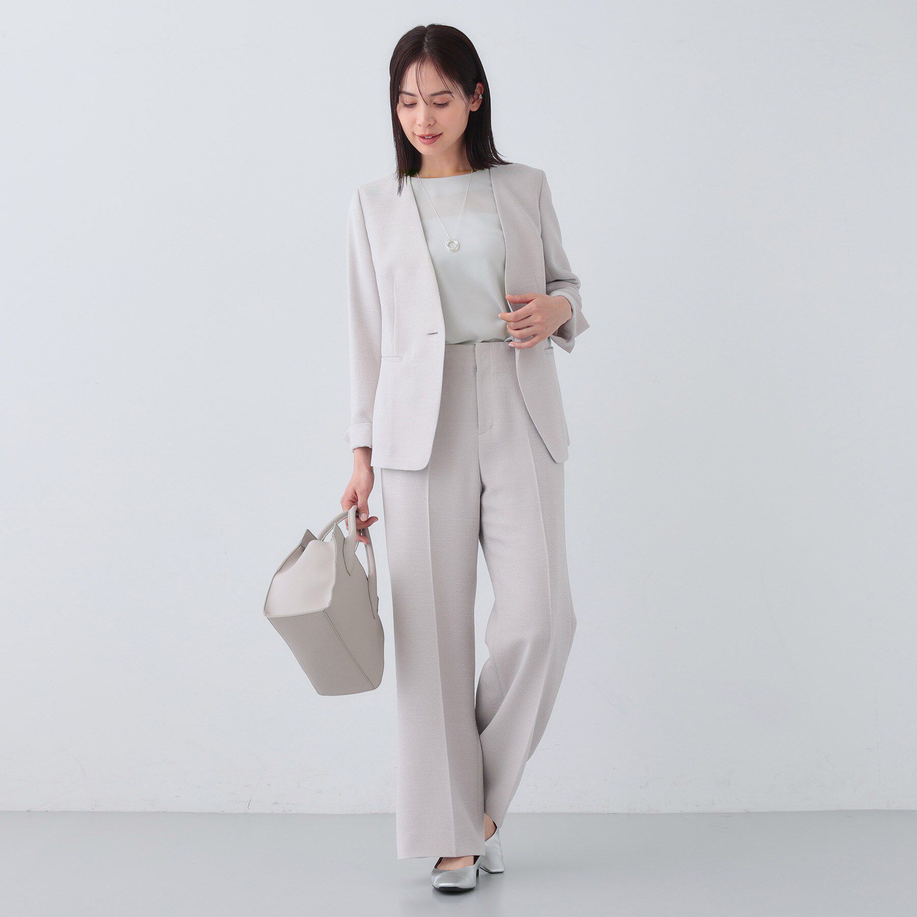 INDIVI「【日本製／トリアセテート混】アシメラインブラウス」|シャツ・ブラウス|