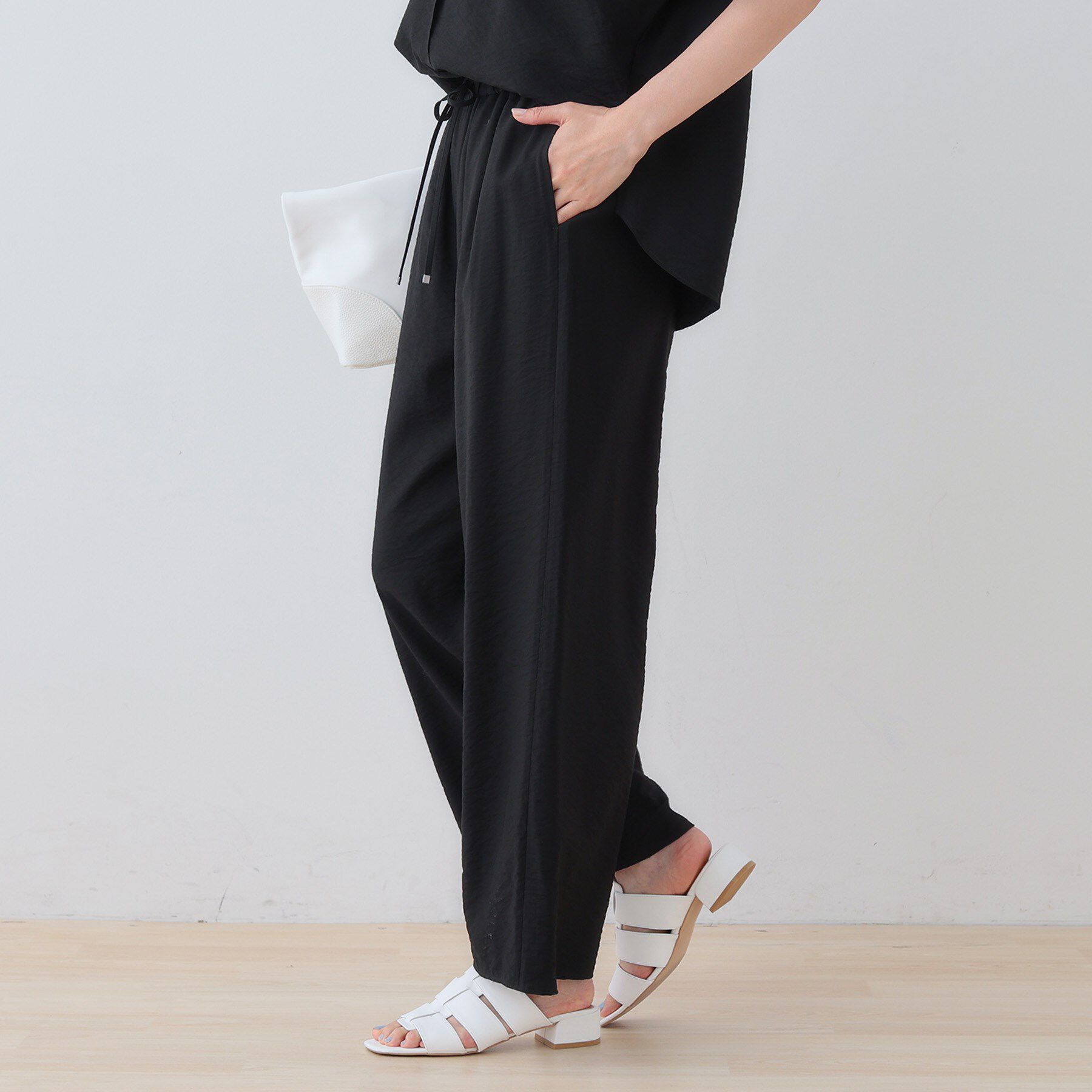 INDIVI「【洗える／UVケア／SETUP可能】ドロストワイドパンツ」|その他|