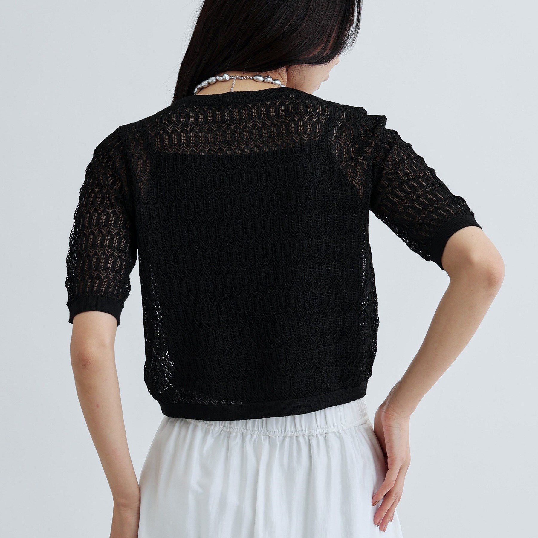 GALLEST「ハーフスリーブシアーニット」|ニット・セーター|