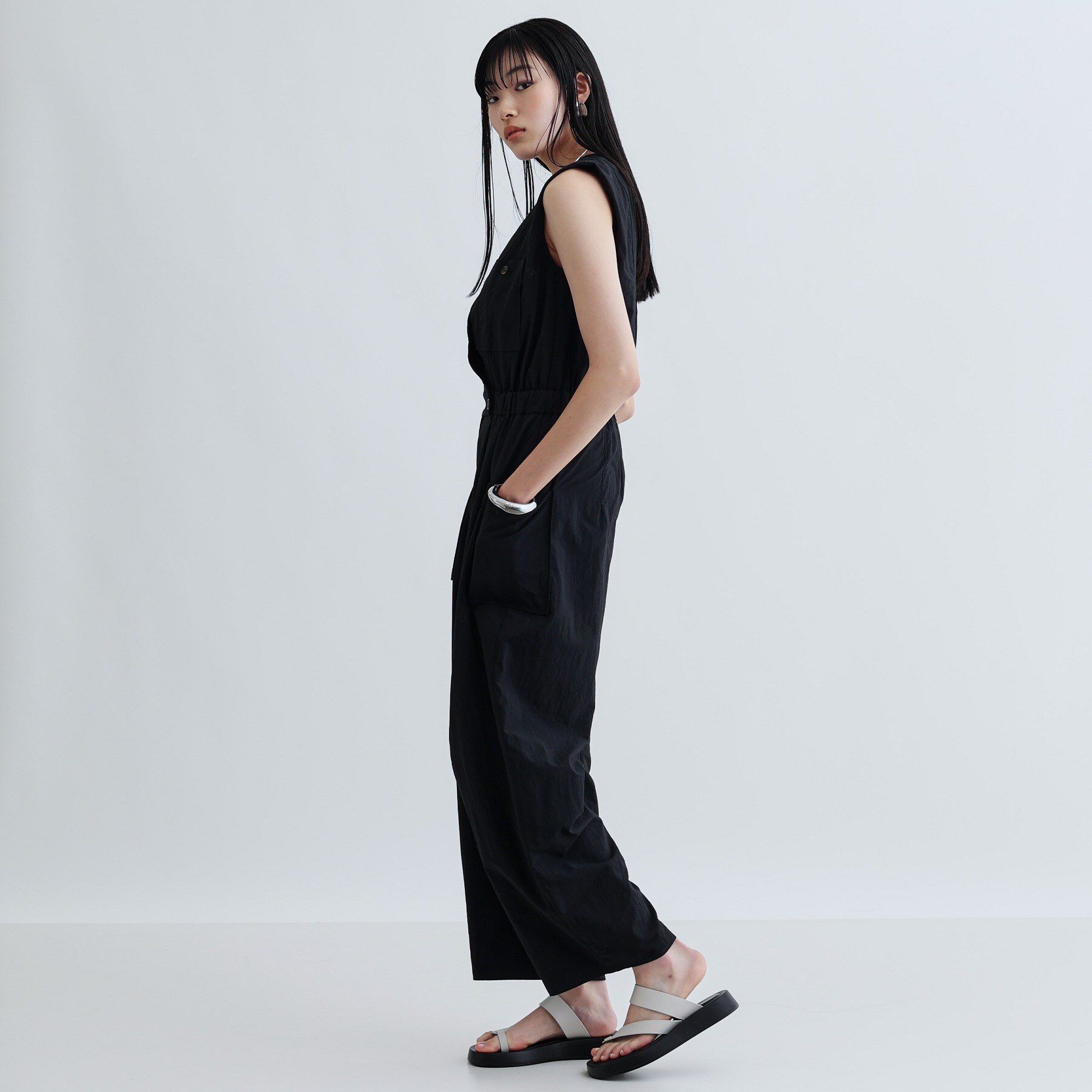 GALLEST「Vネックオーバーオール」|オールインワン|