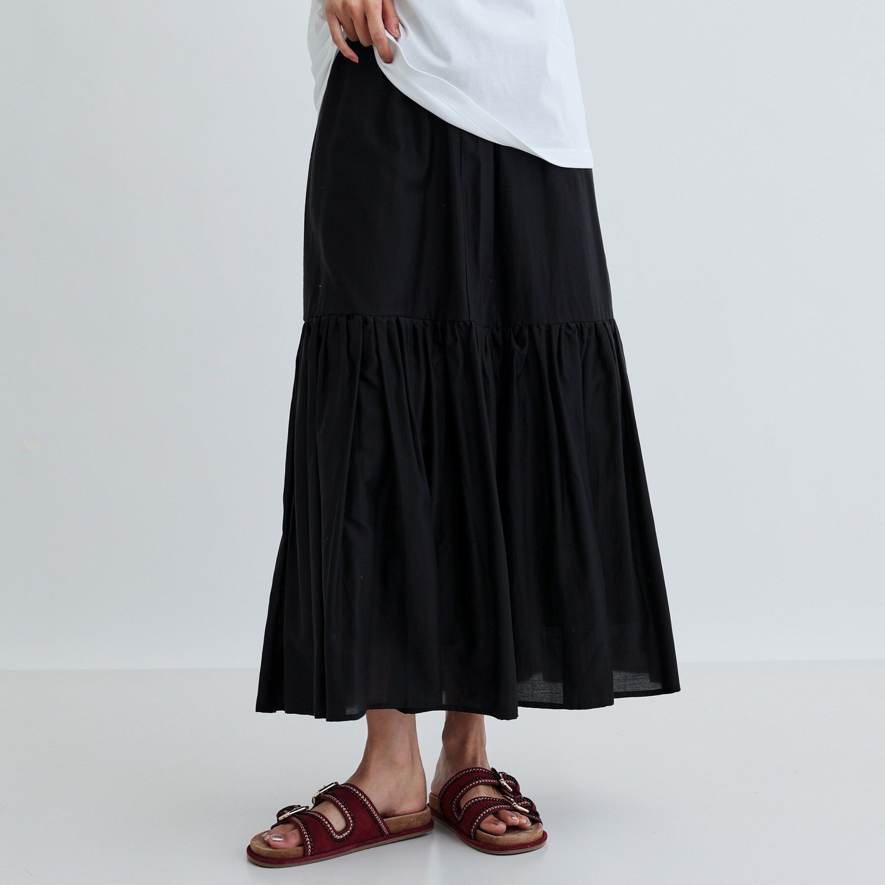 GALLEST「ティアードボイルスカート」|スカート|ブラック(019)