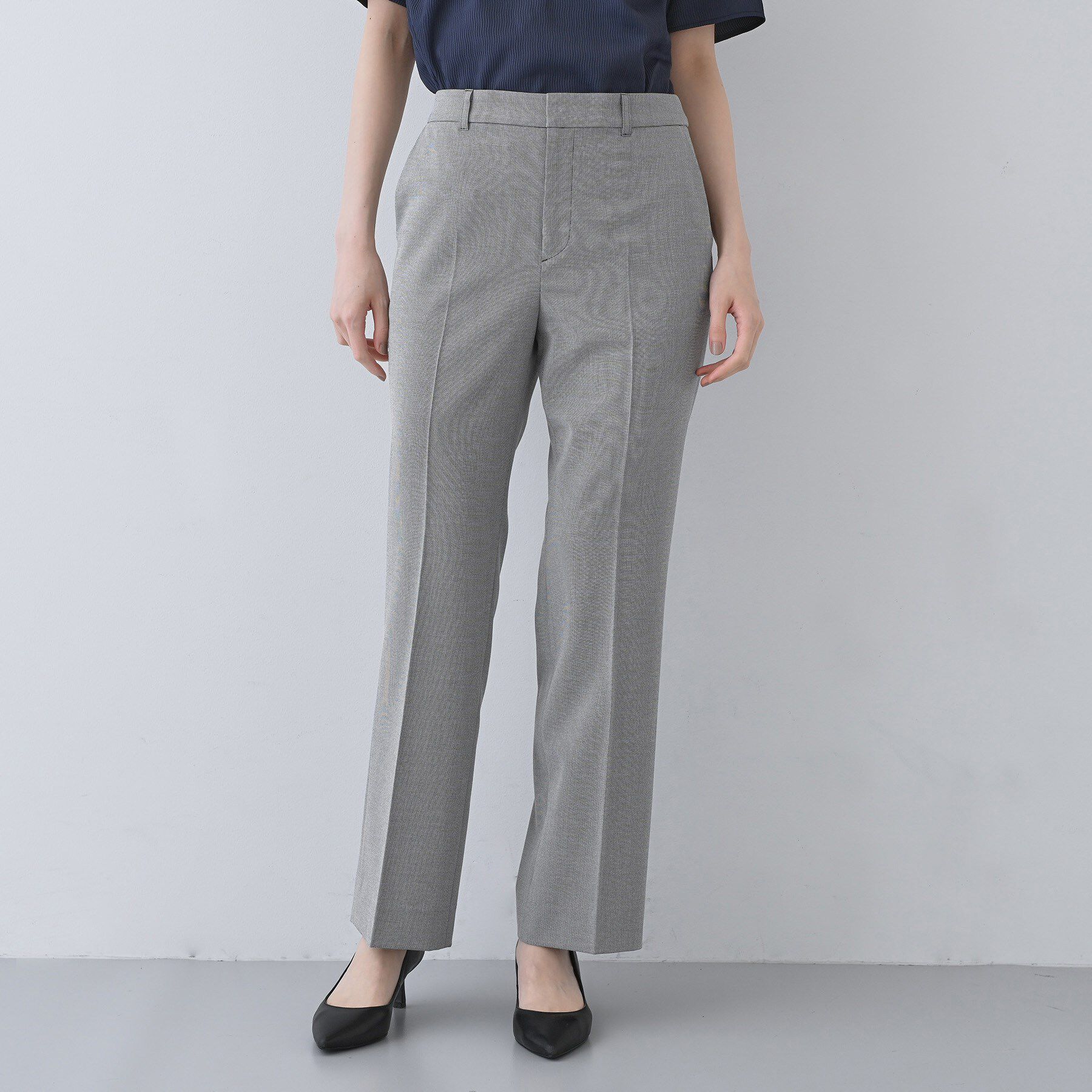 INDIVI「【洗える／夏スーツ】ミニ千鳥柄ストレートパンツ」|その他|