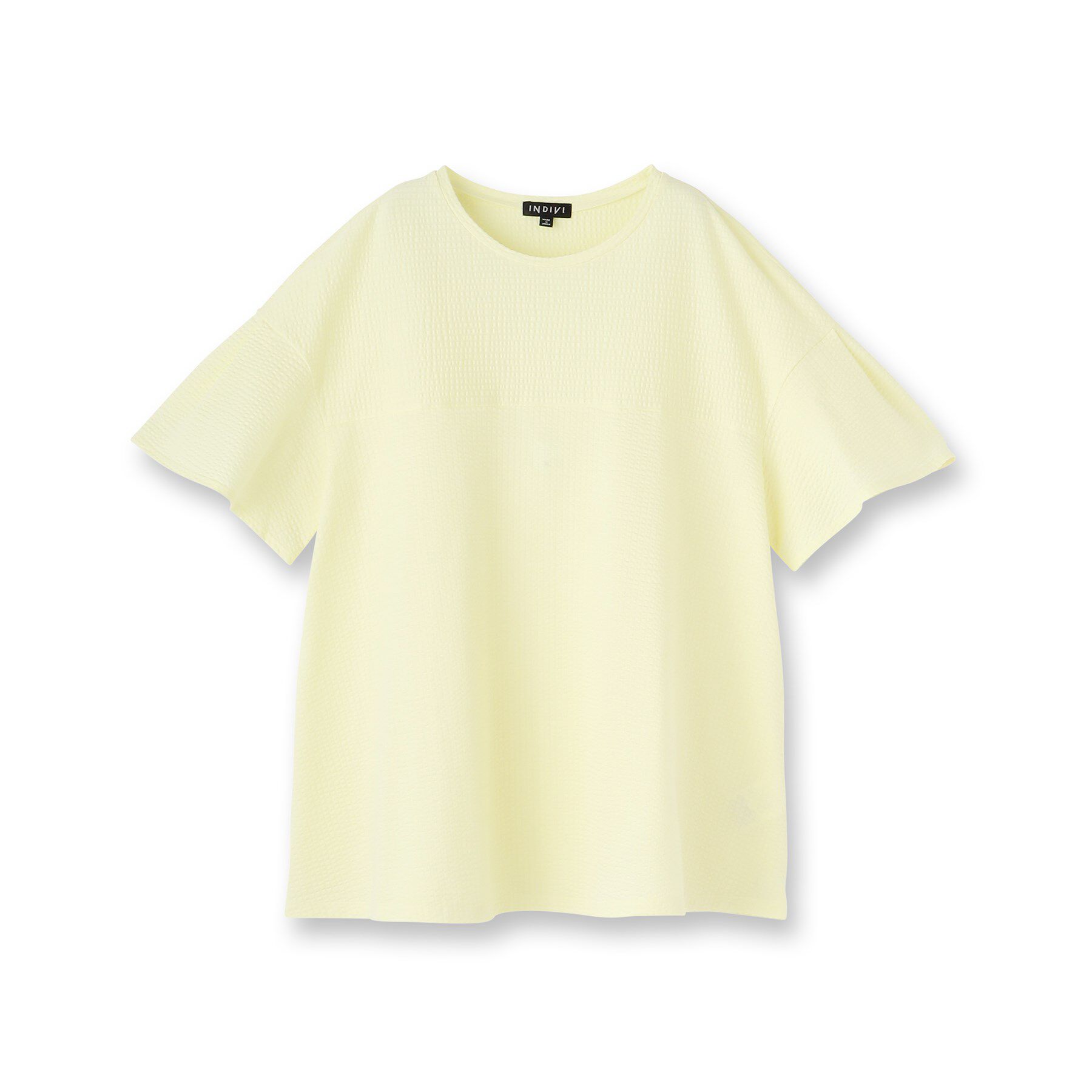INDIVI「【洗える／体型カバー】凹凸素材フレアデザイントップス」|Tシャツ・カットソー|