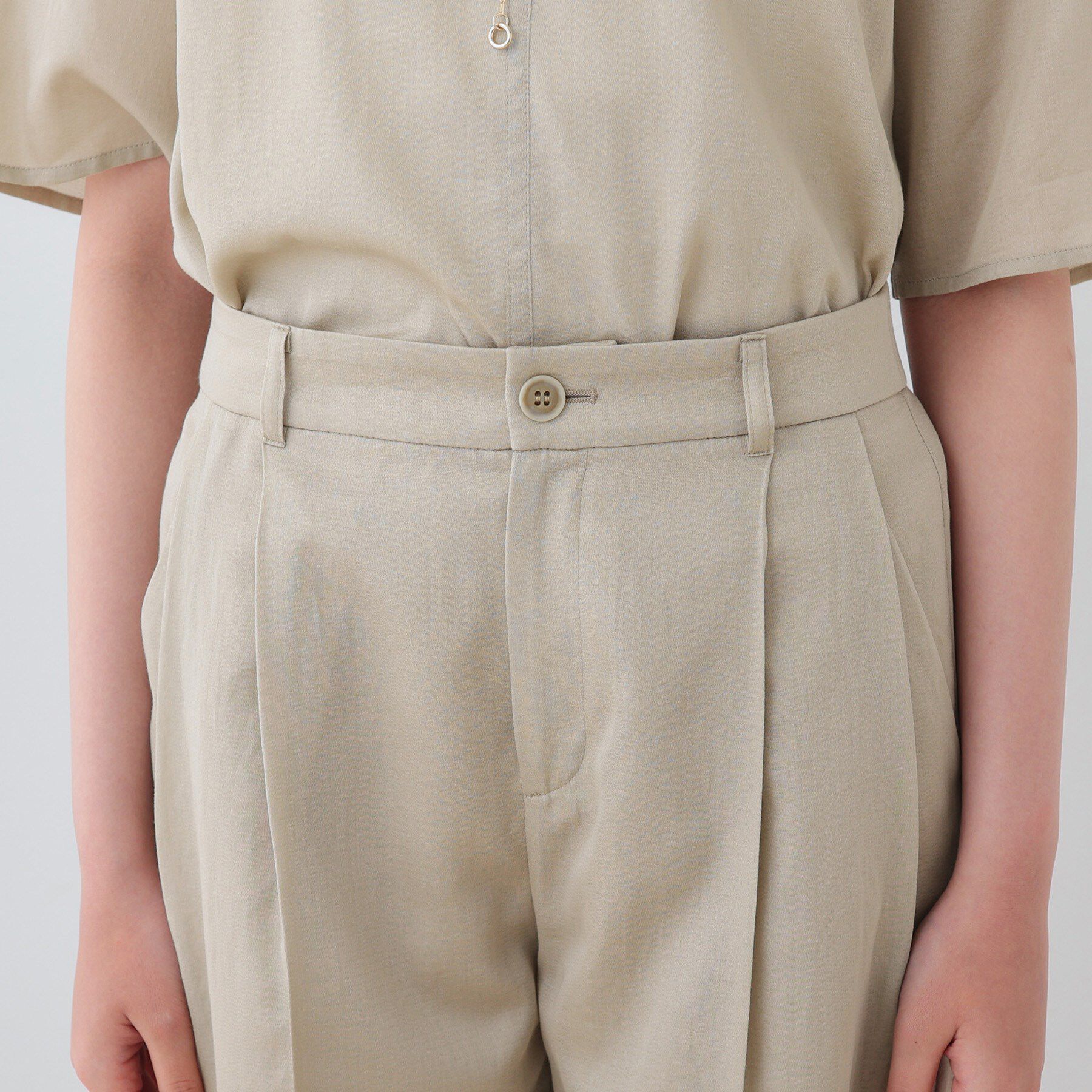 INDIVI「【日本製／SETUP可能】ガーゼ素材ワイドパンツ」|その他|