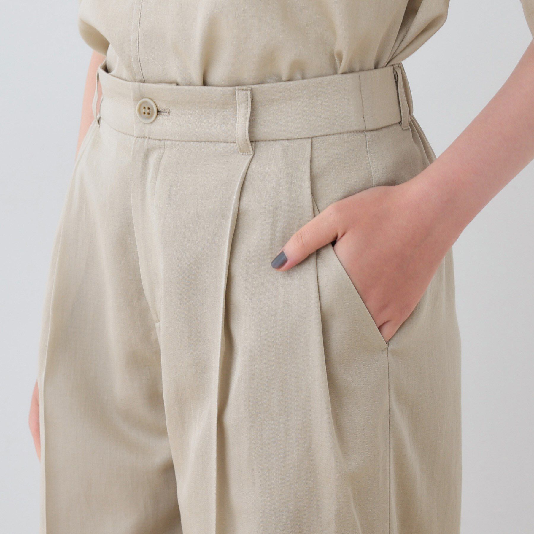 INDIVI「【日本製／SETUP可能】ガーゼ素材ワイドパンツ」|その他|