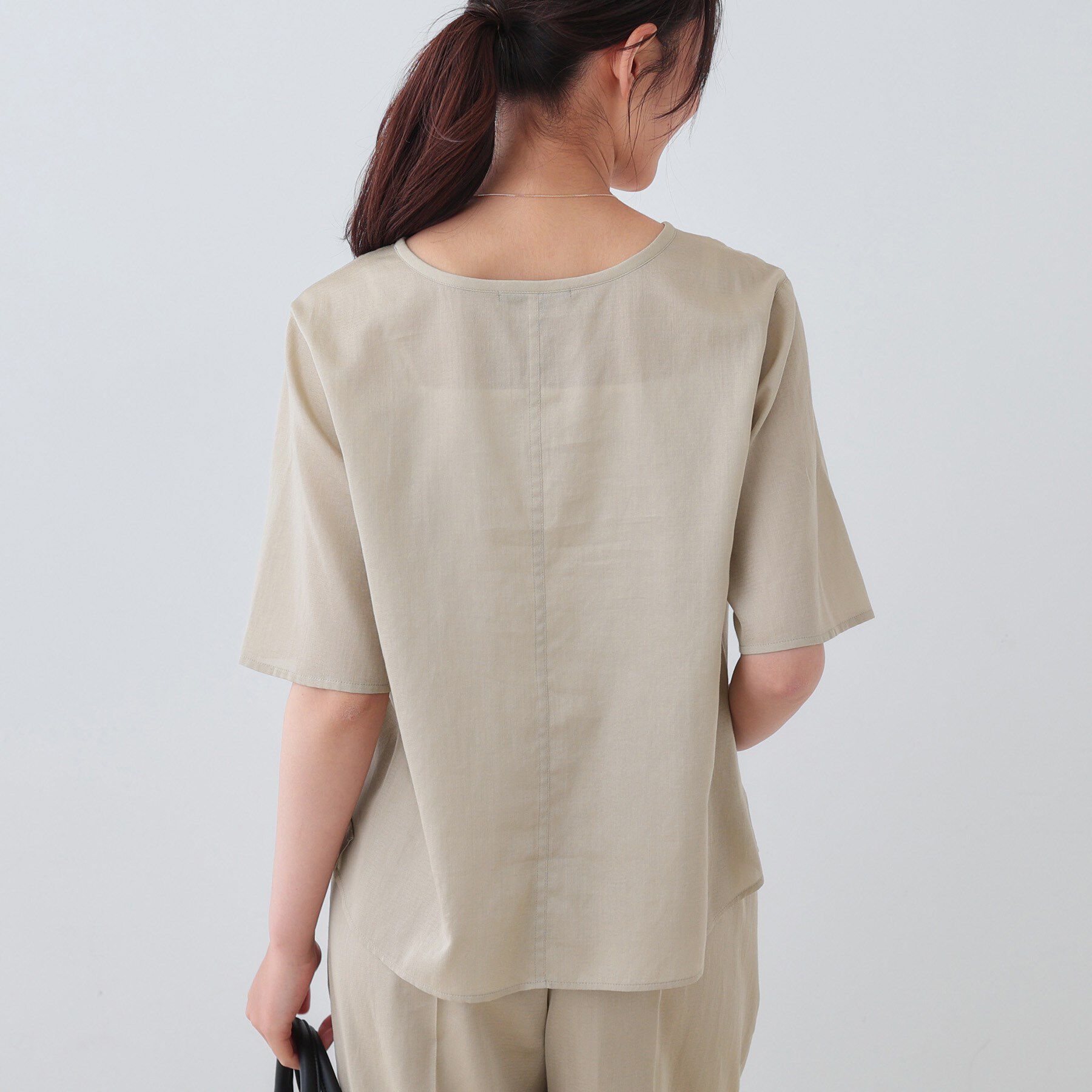 INDIVI「【日本製／SETUP可能】ガーゼ素材Tブラウス」|シャツ・ブラウス|