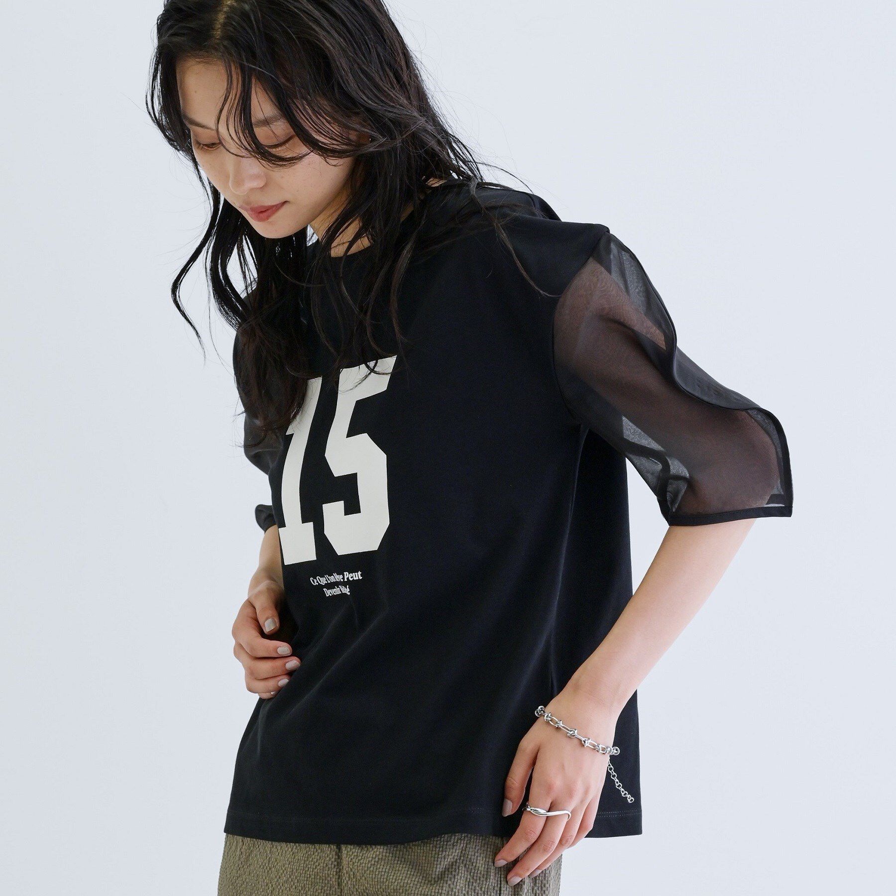 GALLEST「シアースリーブプリントTシャツ」|Tシャツ・カットソー|