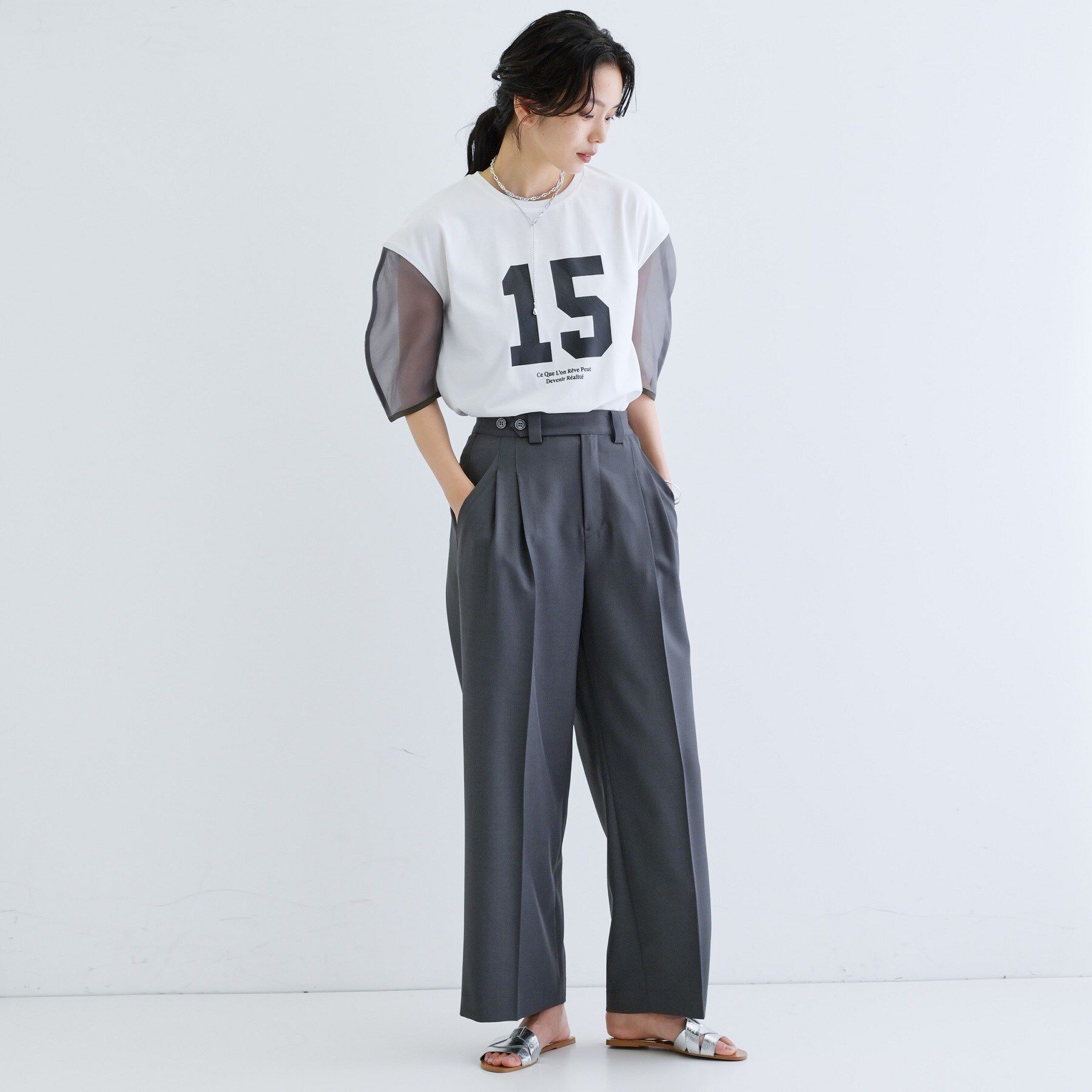 GALLEST「シアースリーブプリントTシャツ」|Tシャツ・カットソー|