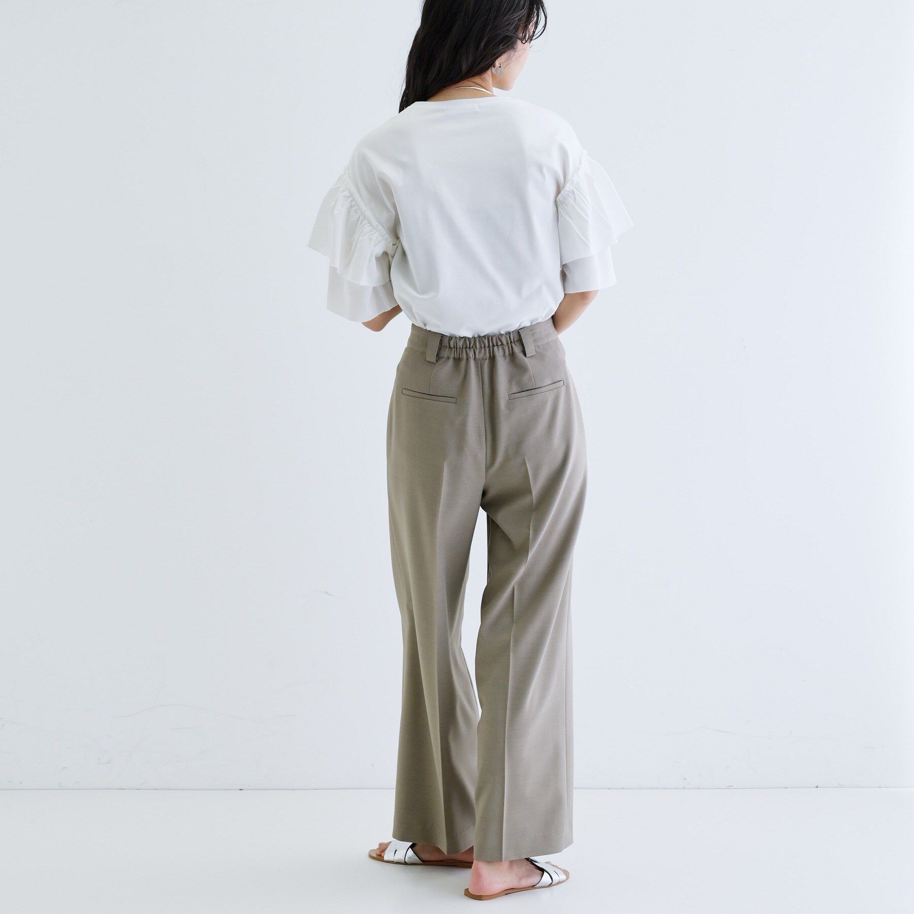 GALLEST「フリルスリーブプリントカットソー」|Tシャツ・カットソー|