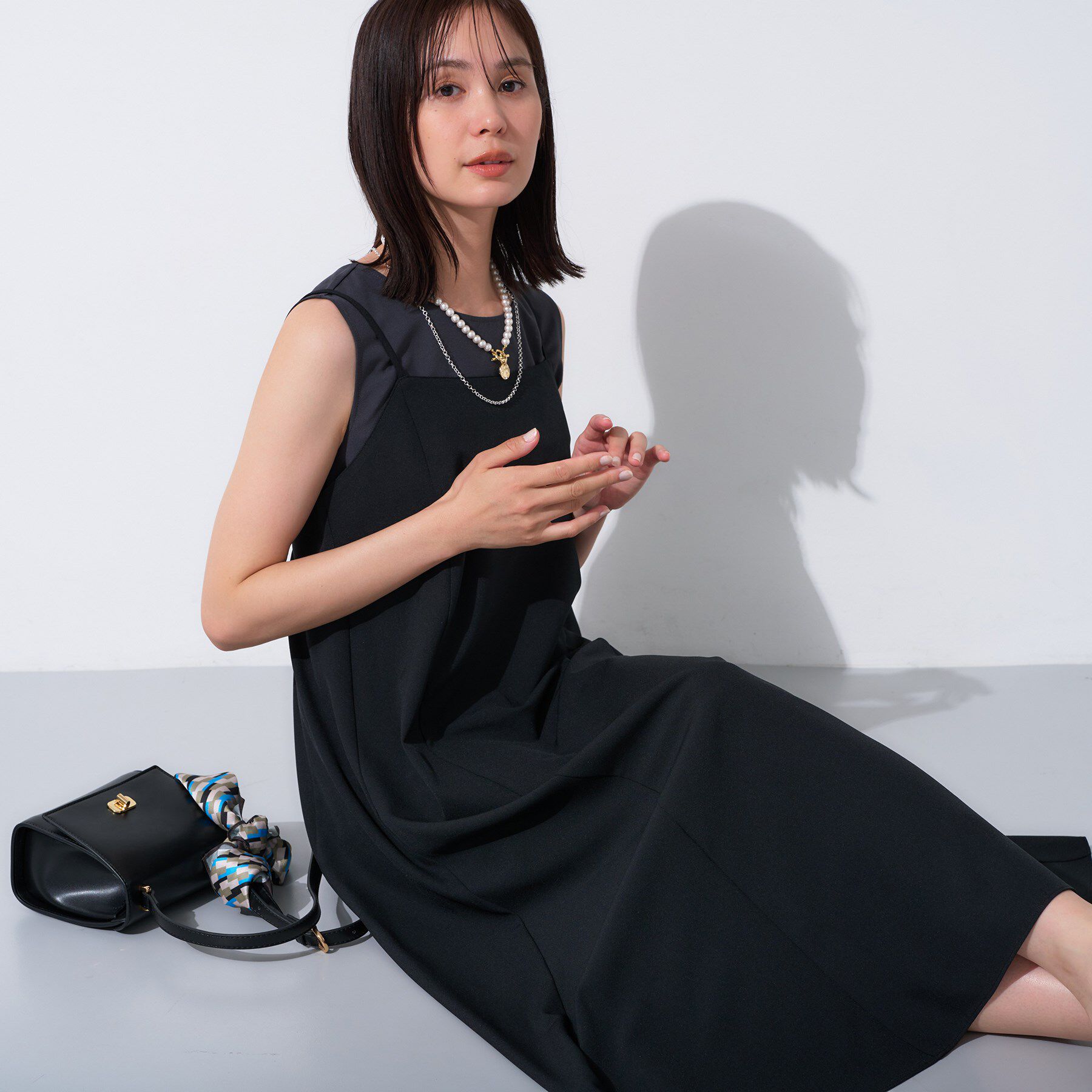 INDIVI「【UVケア】エアリージョーゼット キャミワンピース」|ワンピース|