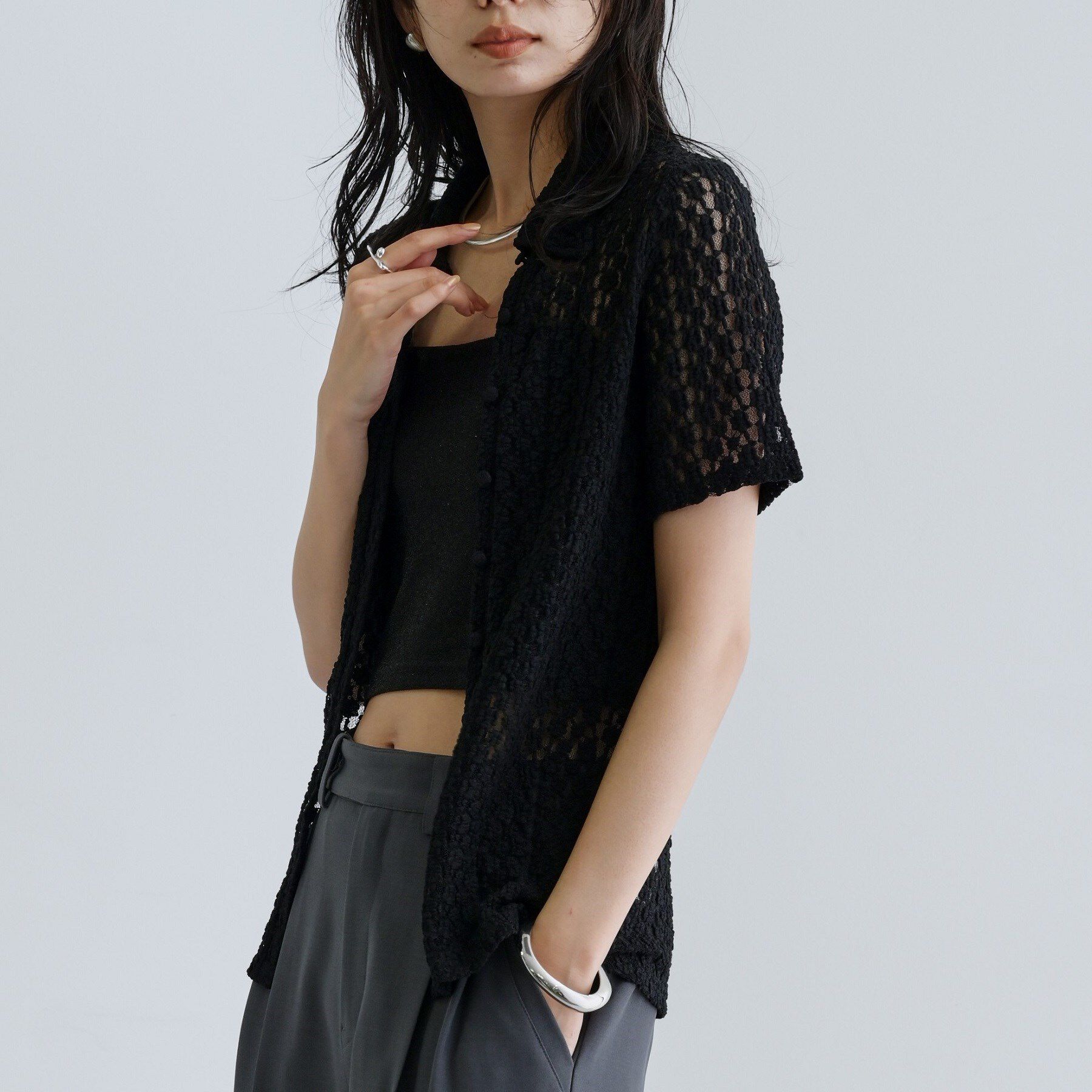 GALLEST「【一部店舗限定】カットレースポロ」|シャツ・ブラウス|