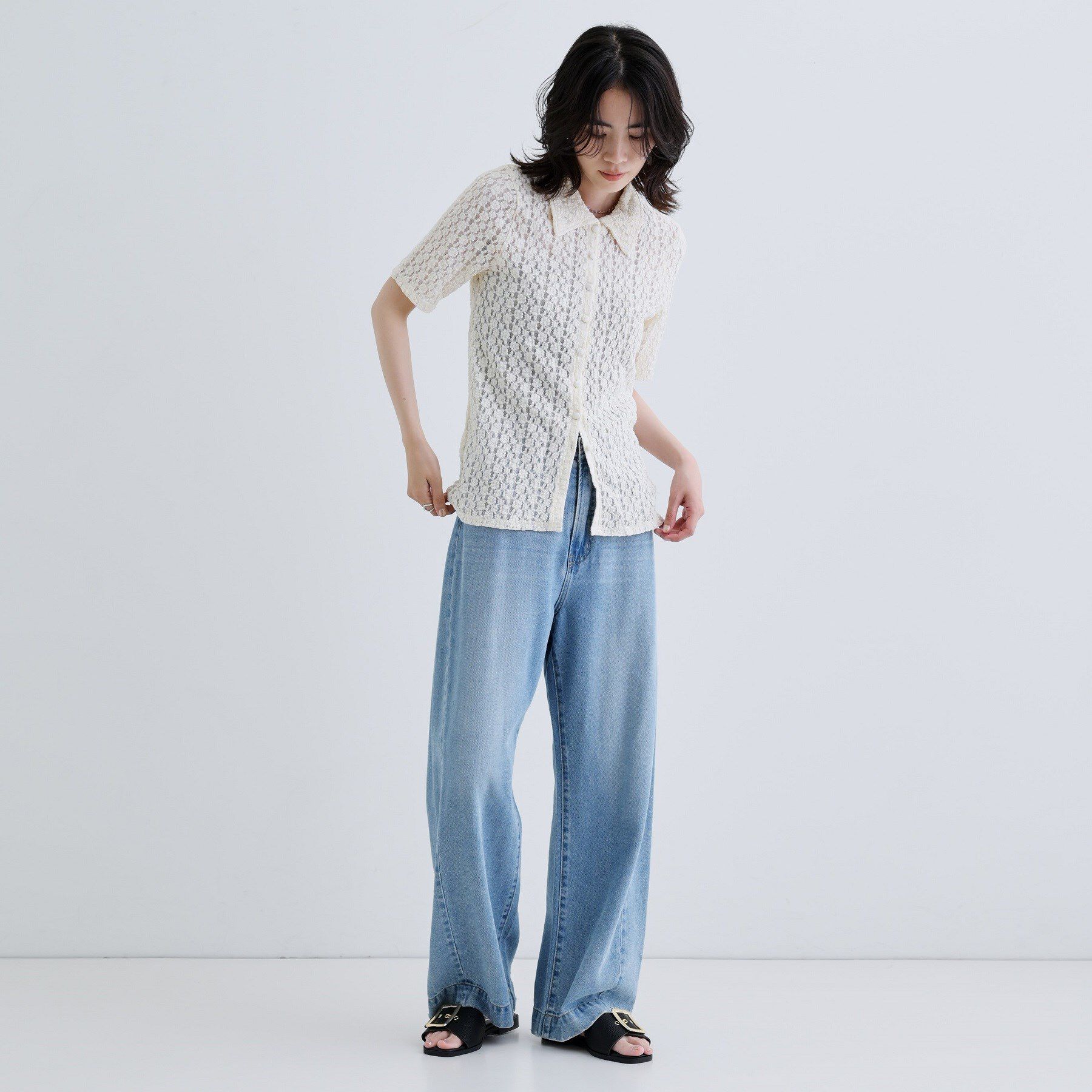 GALLEST「【一部店舗限定】カットレースポロ」|シャツ・ブラウス|